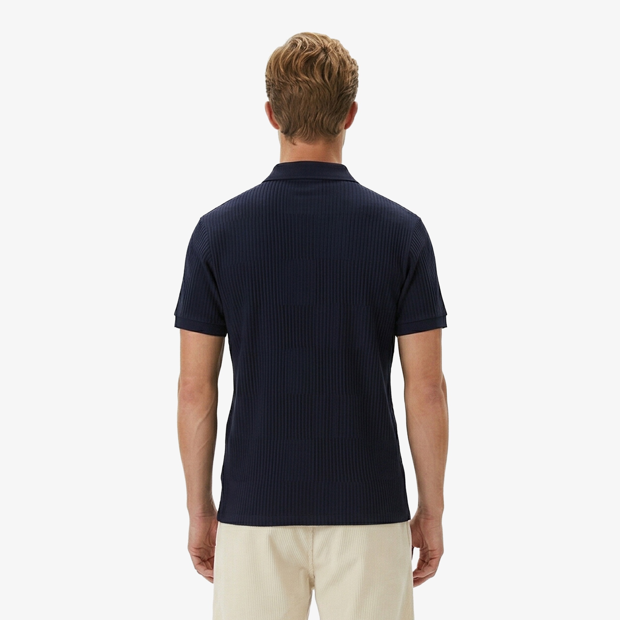 Erkek Regular Fit Çizgili Lacivert Polo