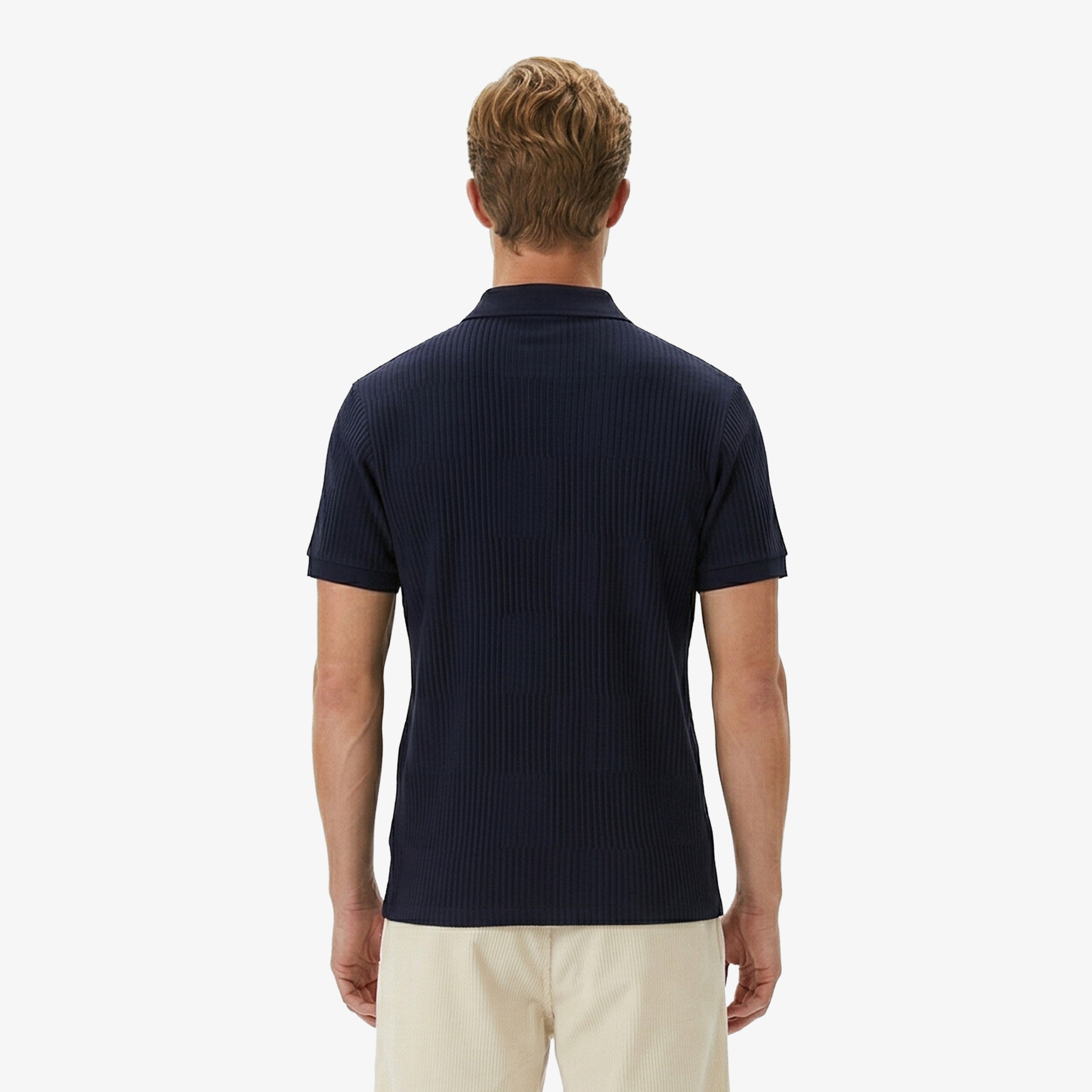 Erkek Regular Fit Polo Yaka Çizgili Lacivert Polo