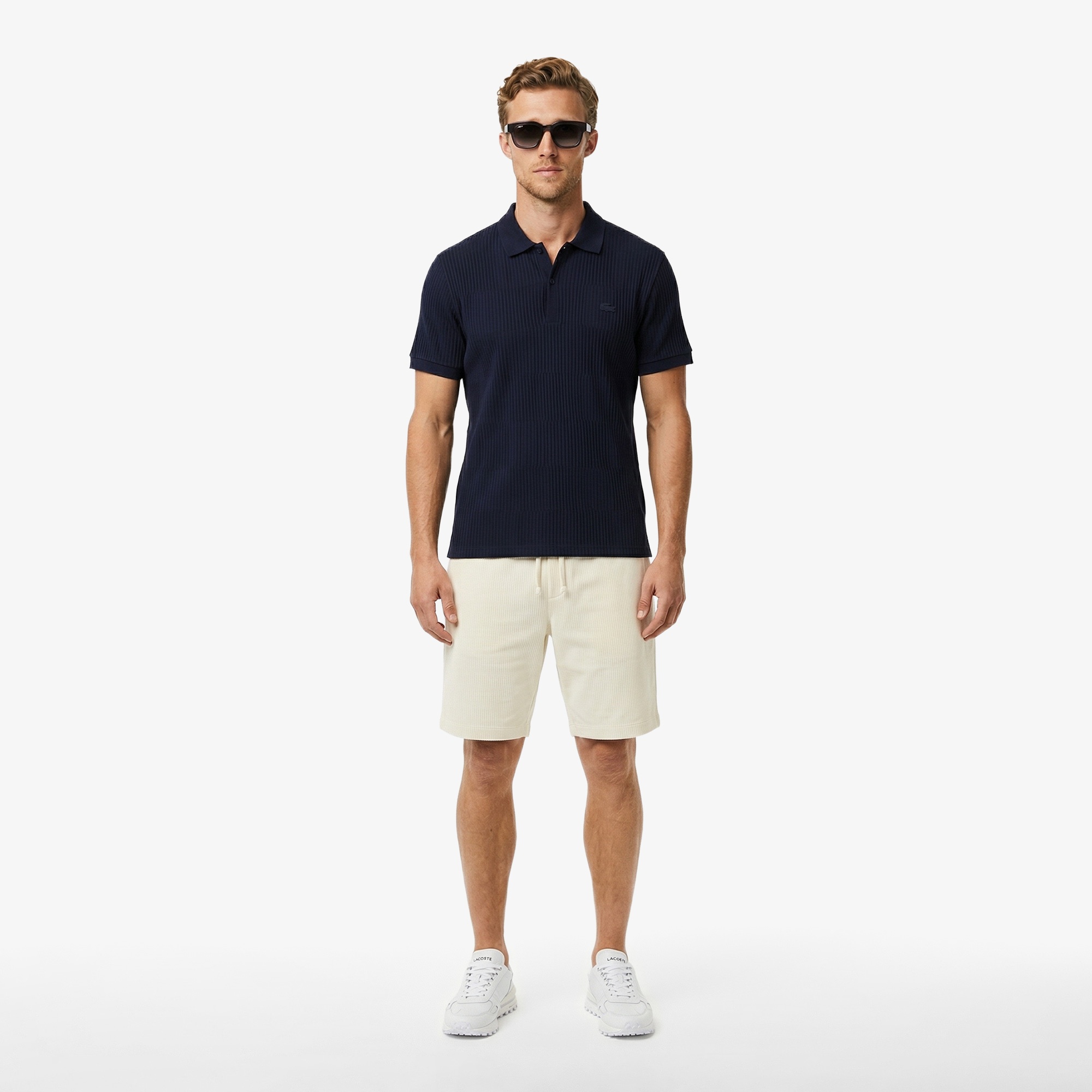 Erkek Regular Fit Çizgili Lacivert Polo