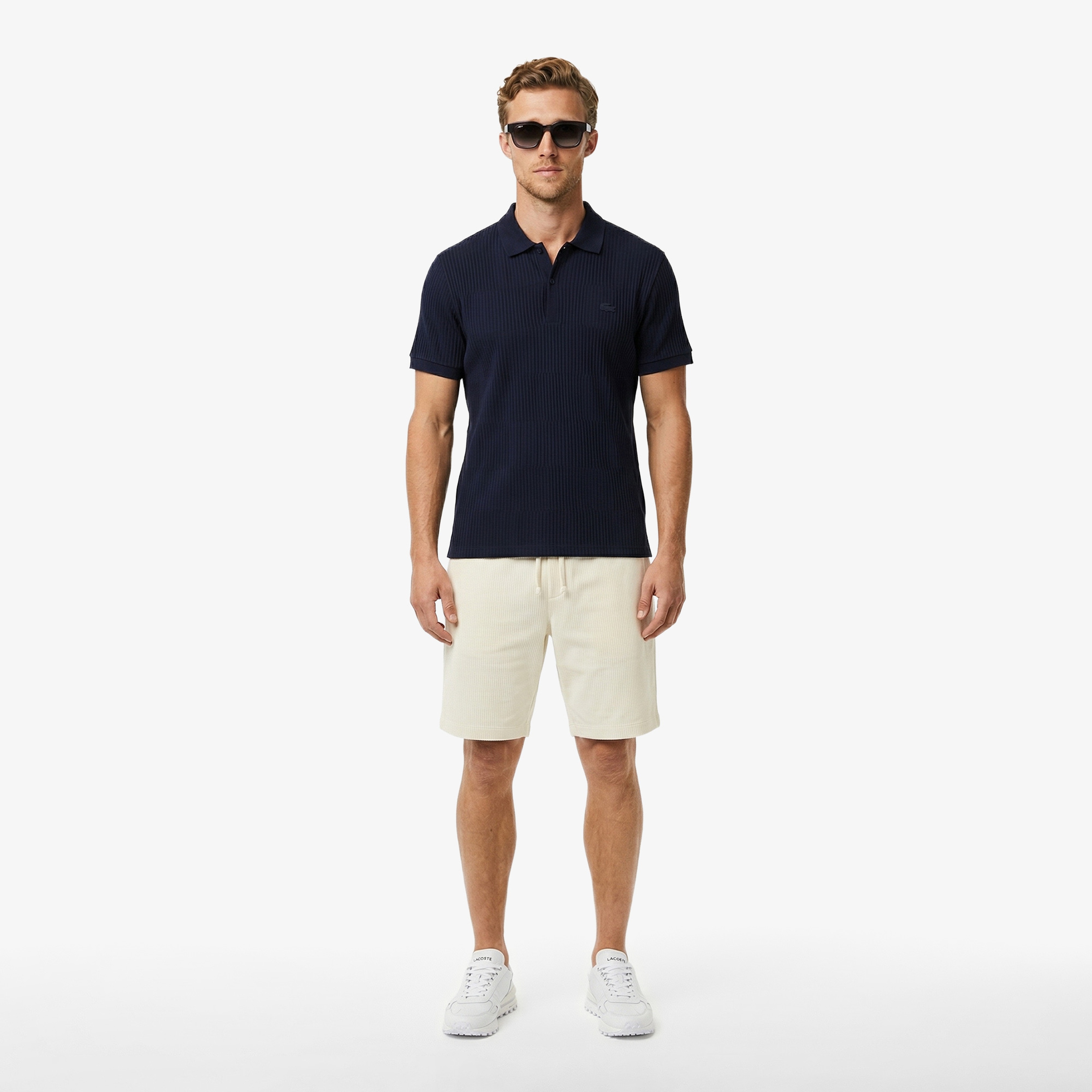 Erkek Regular Fit Polo Yaka Çizgili Lacivert Polo