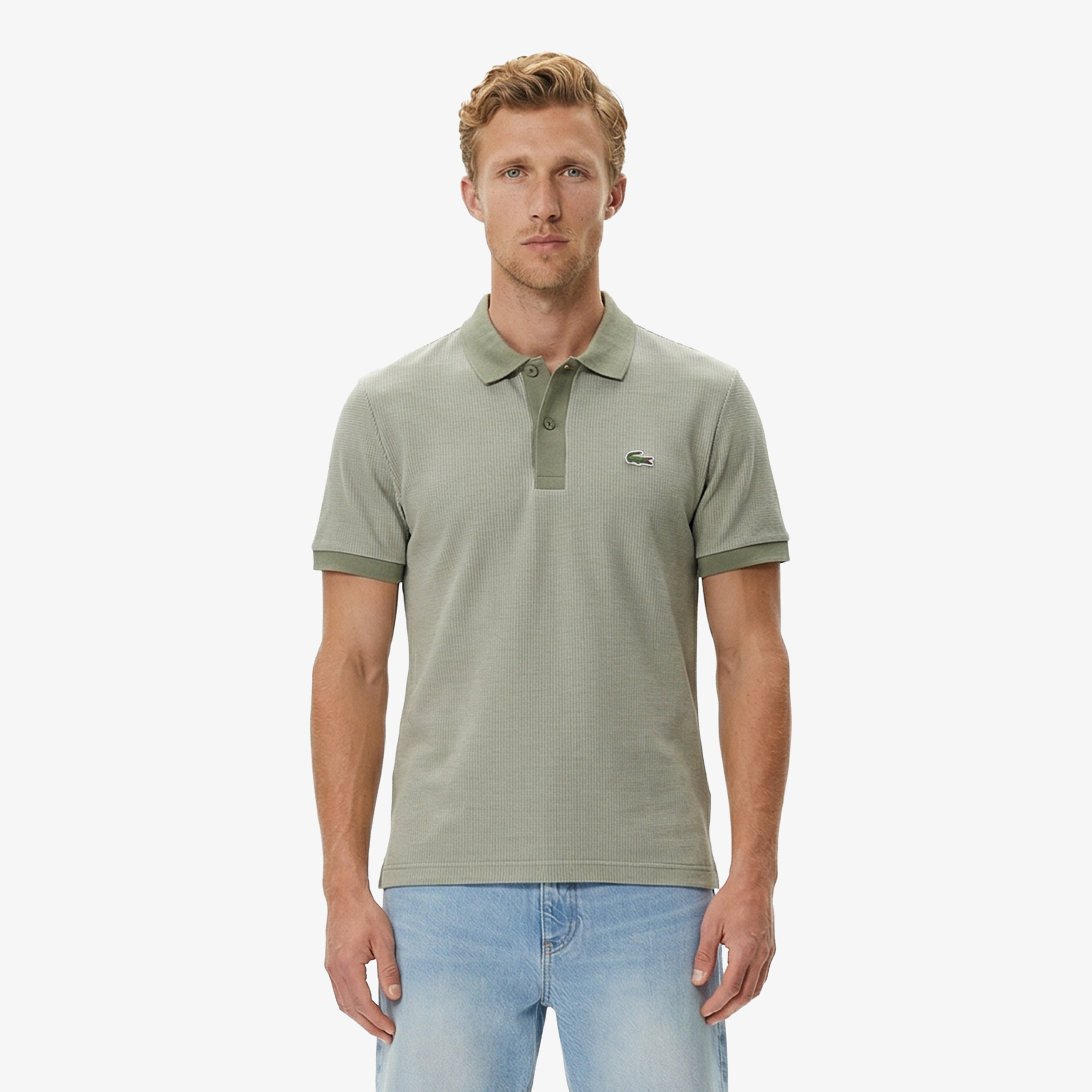 Erkek Regular Fit Ekose Haki Polo
