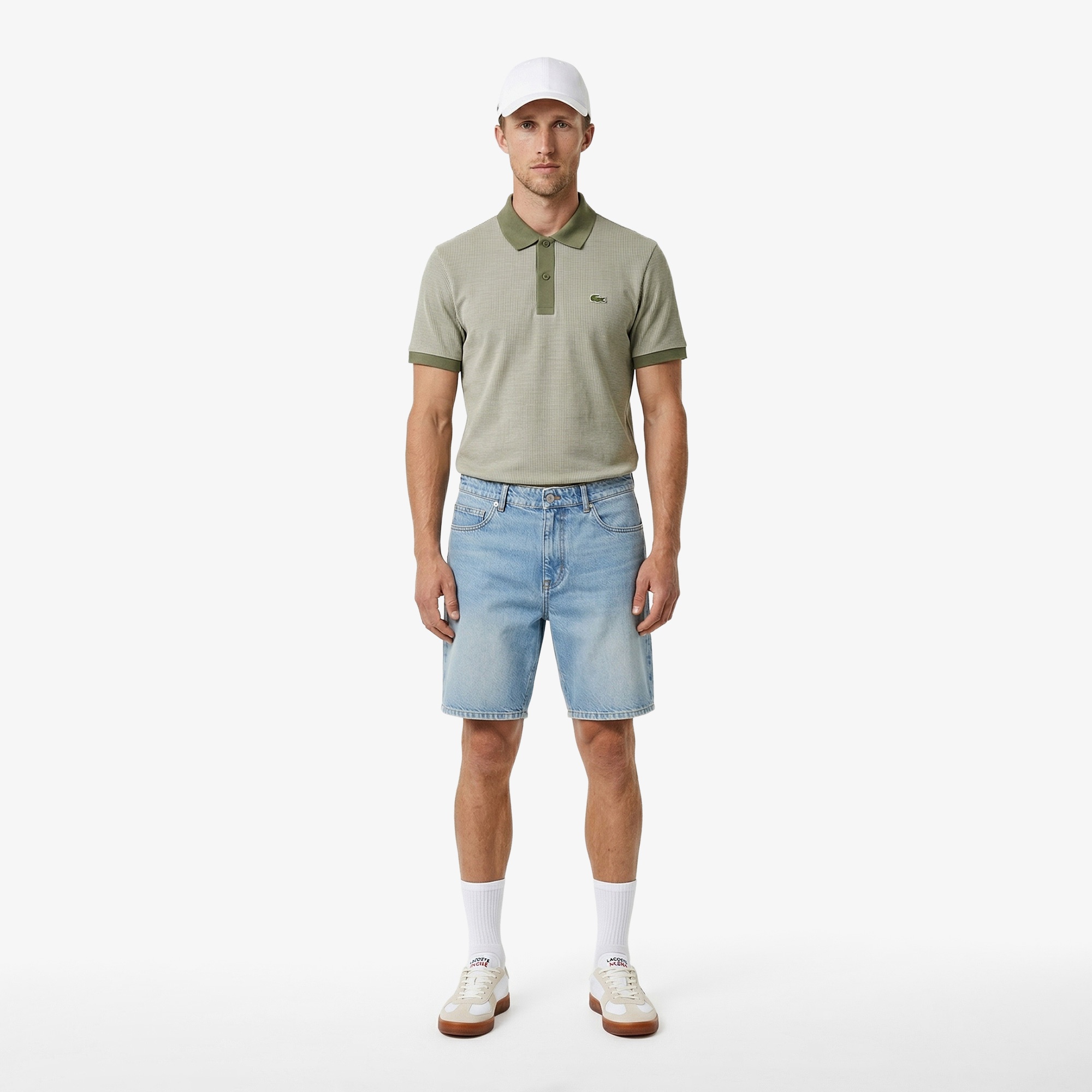 Erkek Regular Fit Ekose Haki Polo