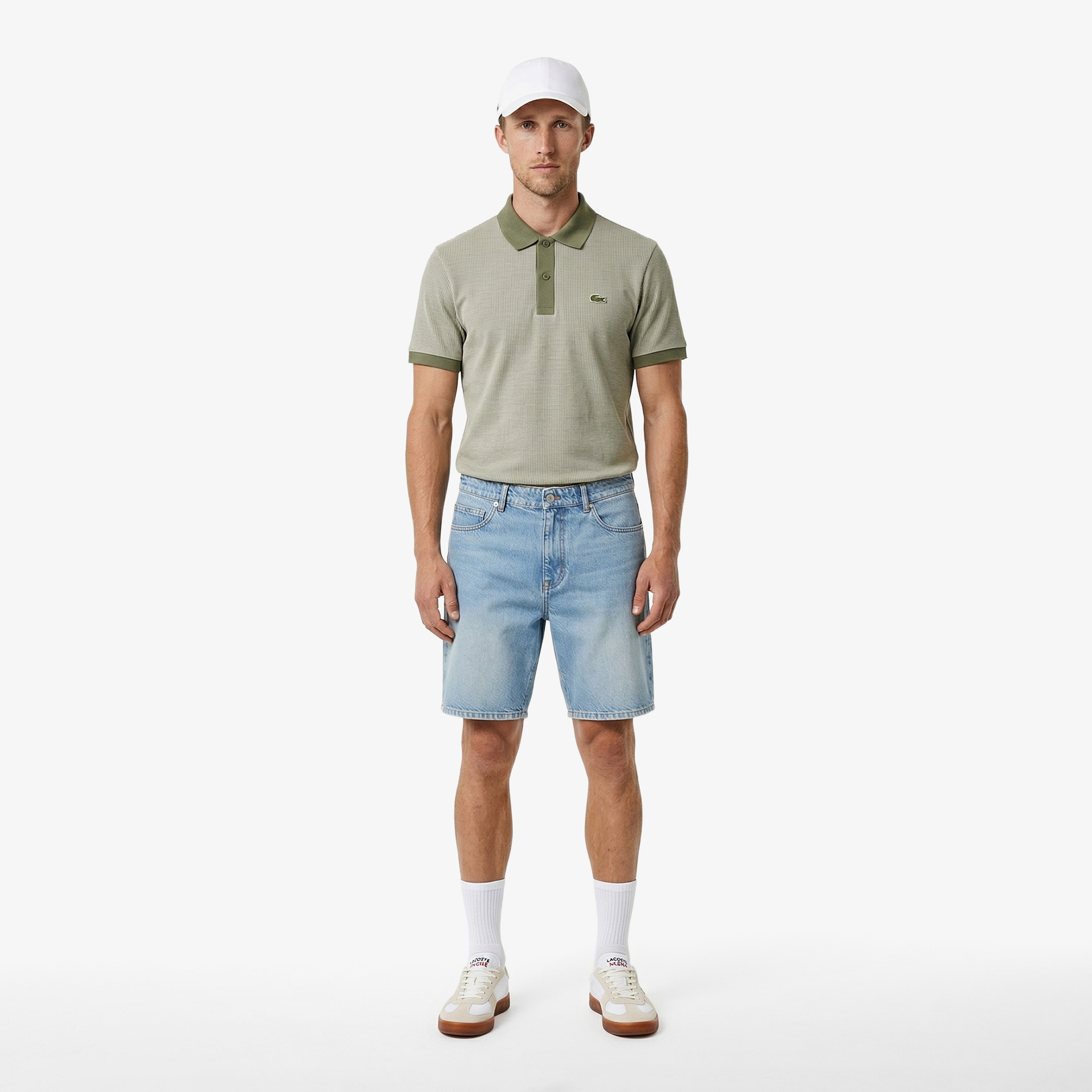 Erkek Regular Fit Ekose Haki Polo