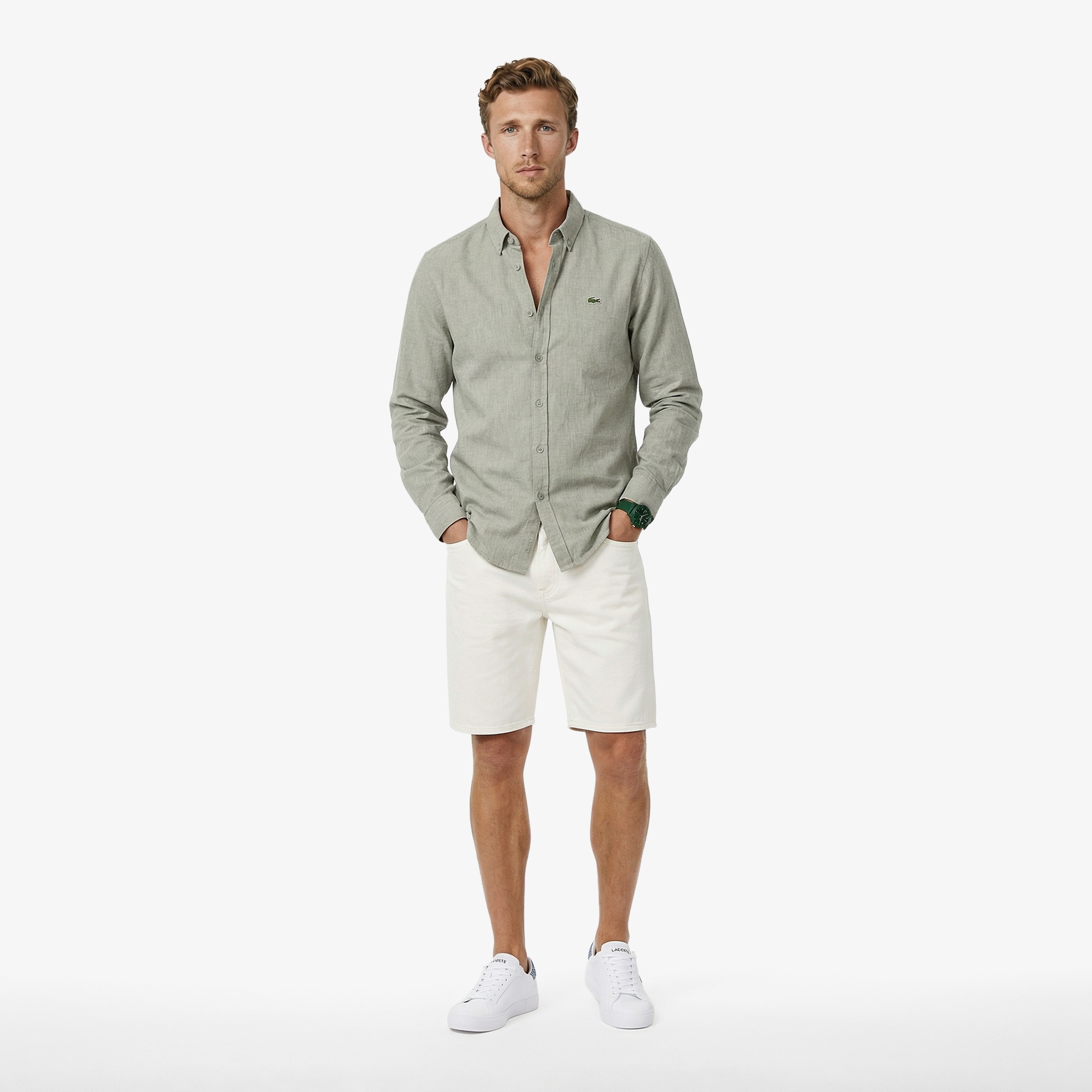 Erkek Regular Fit Haki Gömlek