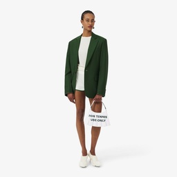 SS26 RUNWAY Small Lenglen Kadın Baskılı Beyaz Omuz Çantası Beyaz