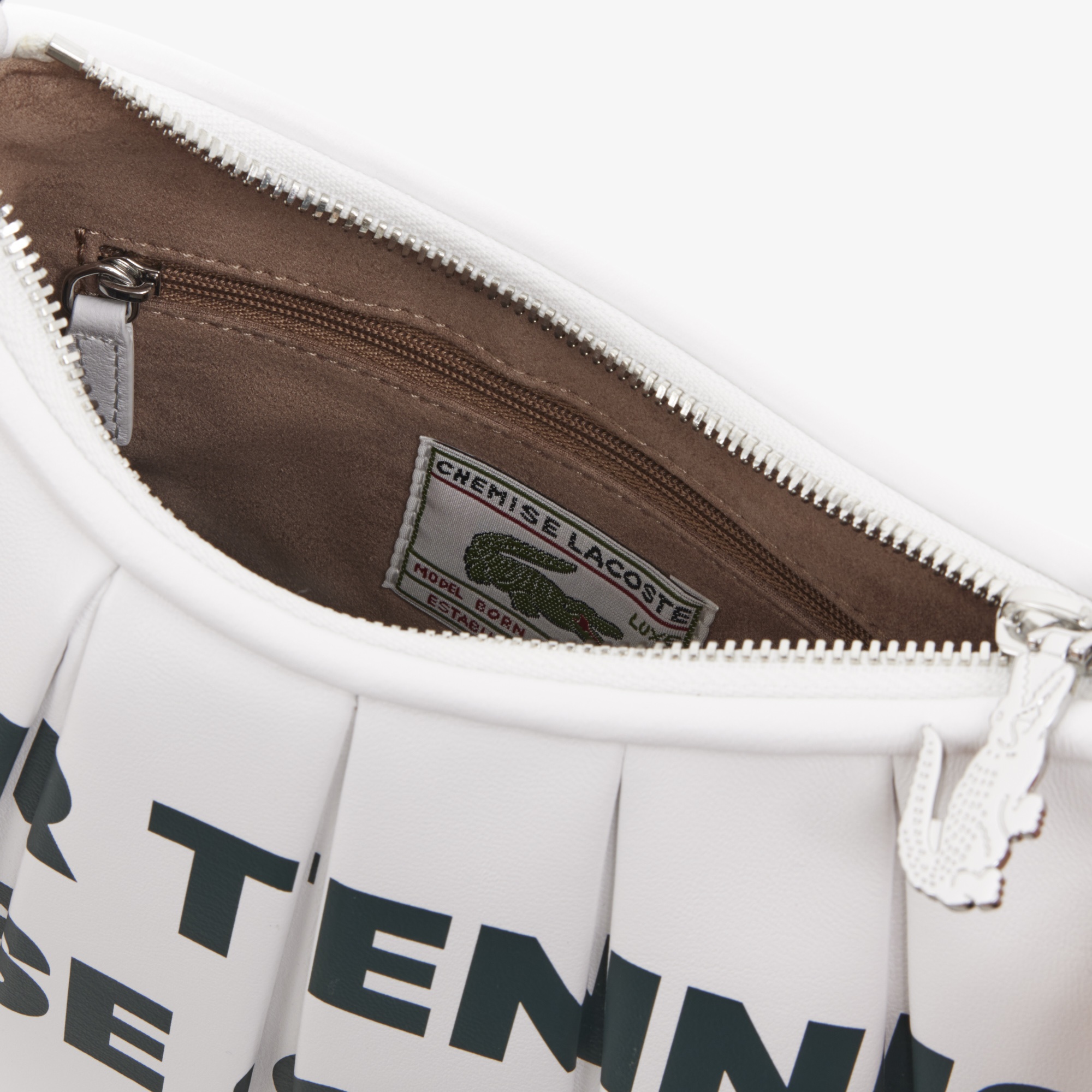 SS26 RUNWAY Small Lenglen Kadın Baskılı Beyaz Omuz Çantası