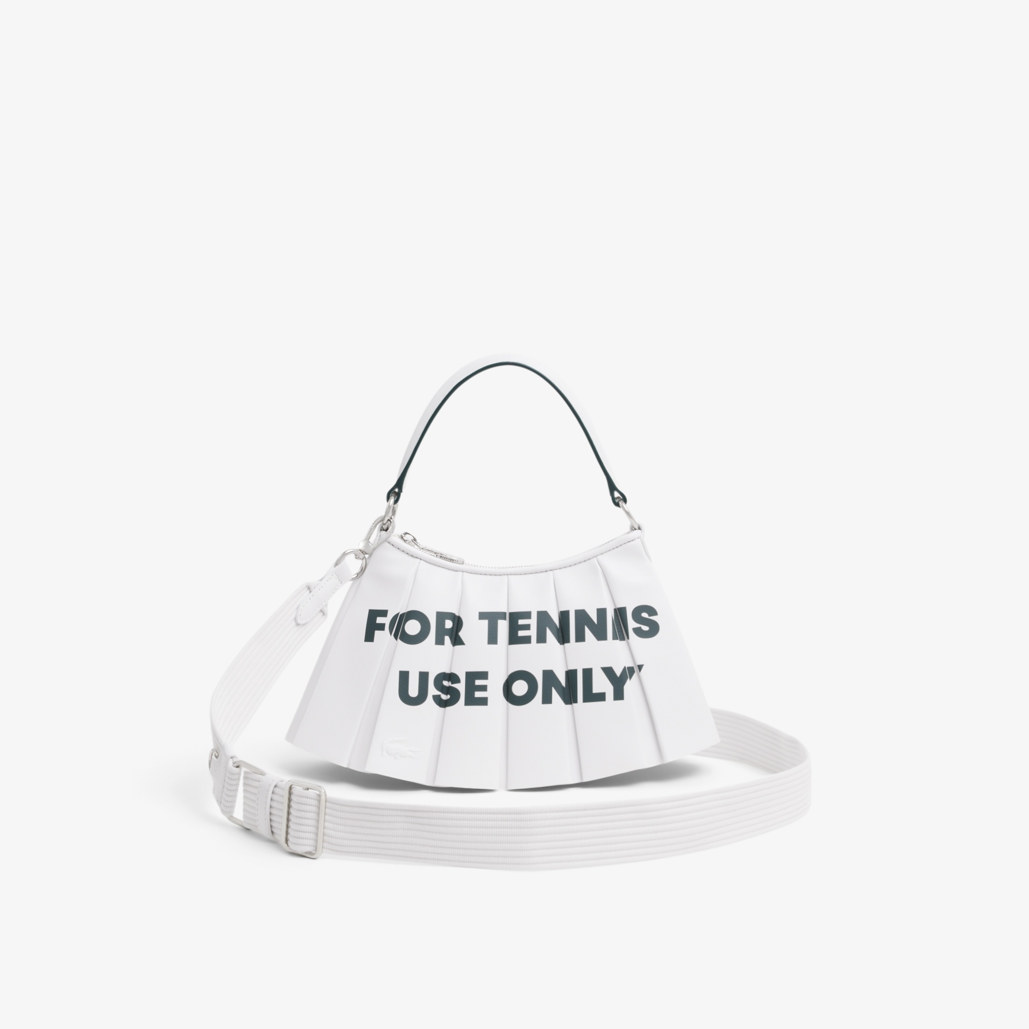 SS26 RUNWAY Small Lenglen Kadın Baskılı Beyaz Omuz Çantası