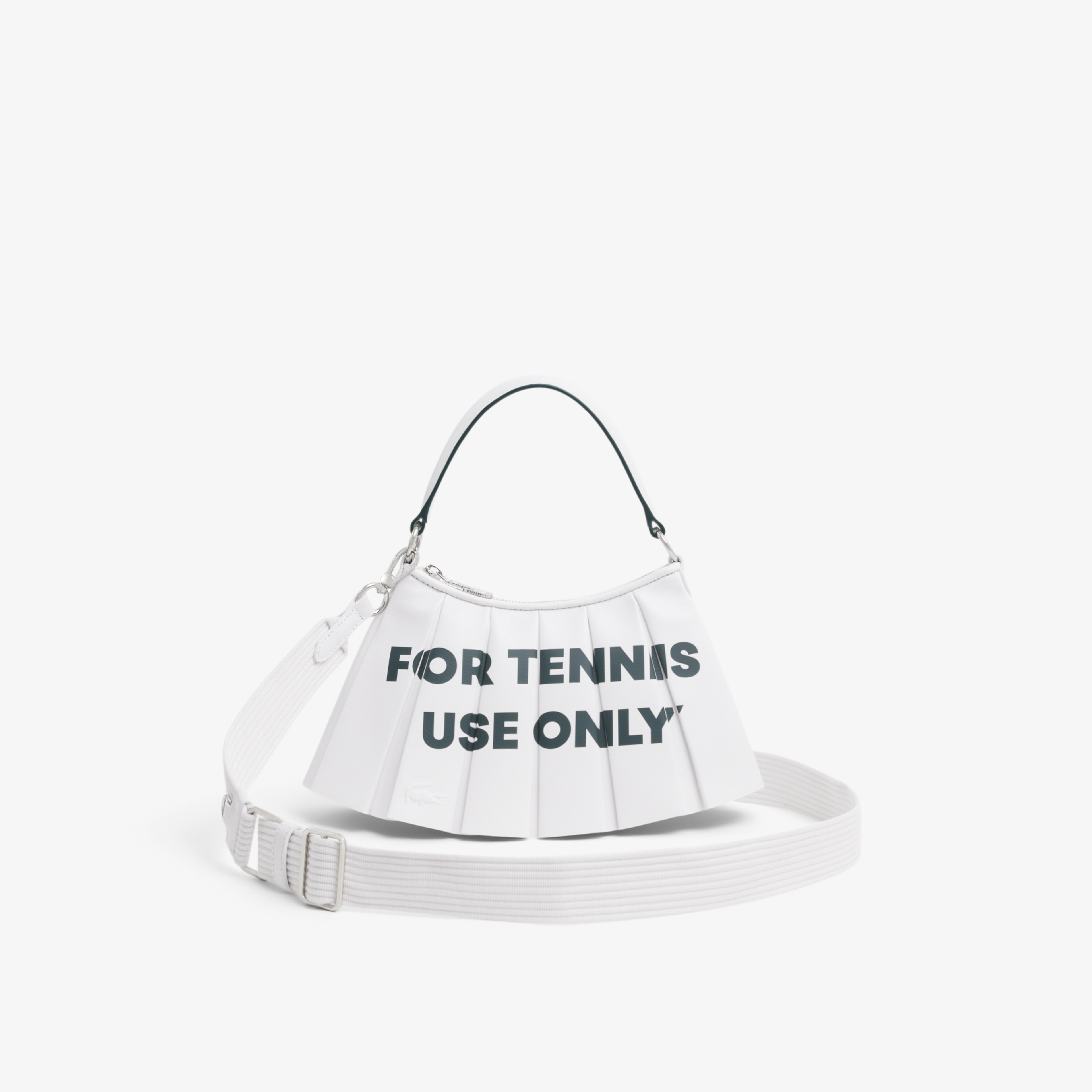 SS26 RUNWAY Small Lenglen Kadın Baskılı Beyaz Omuz Çantası