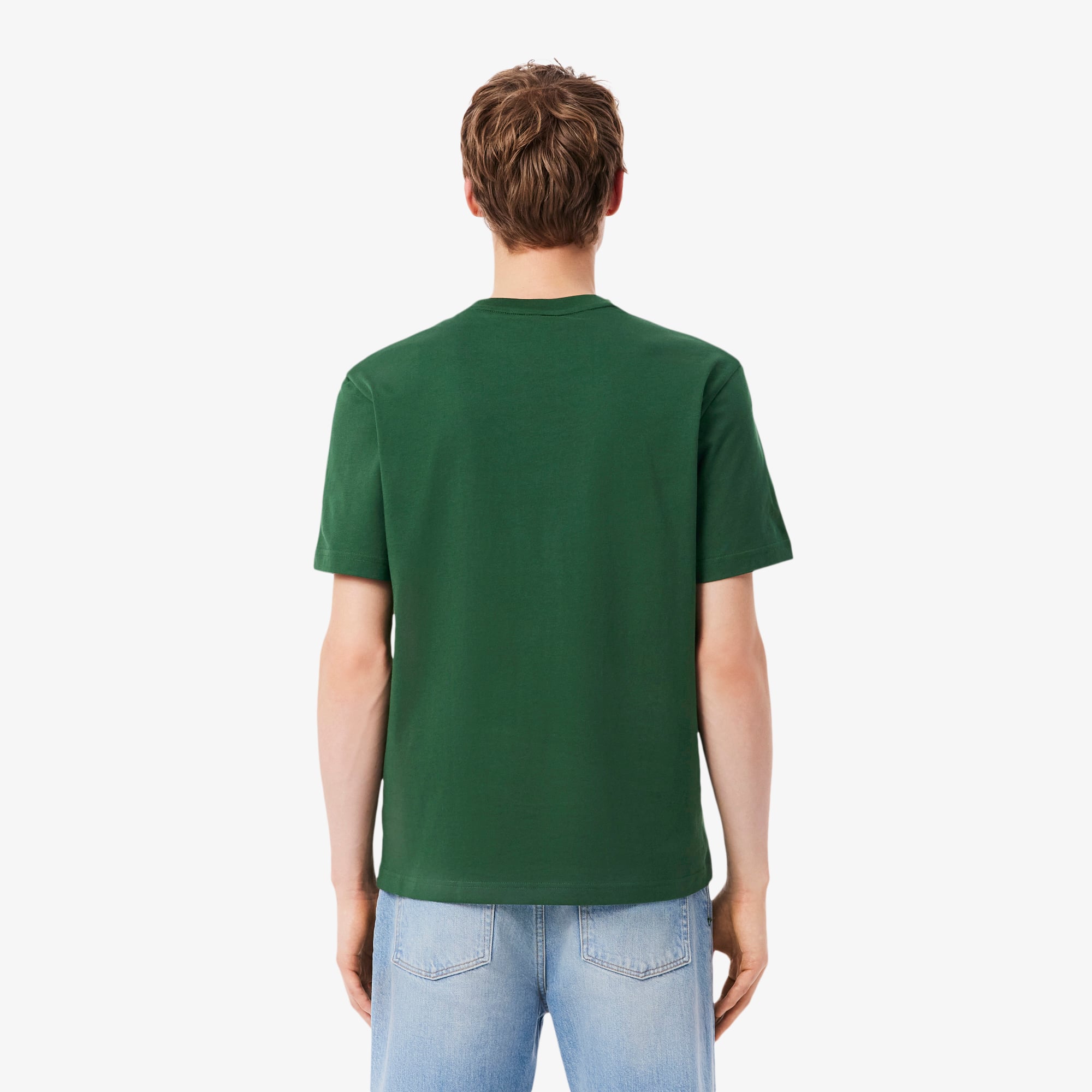 Lacoste Erkek Classic Fit Bisiklet Yaka Koyu Yeşil T-Shirt görsel 3