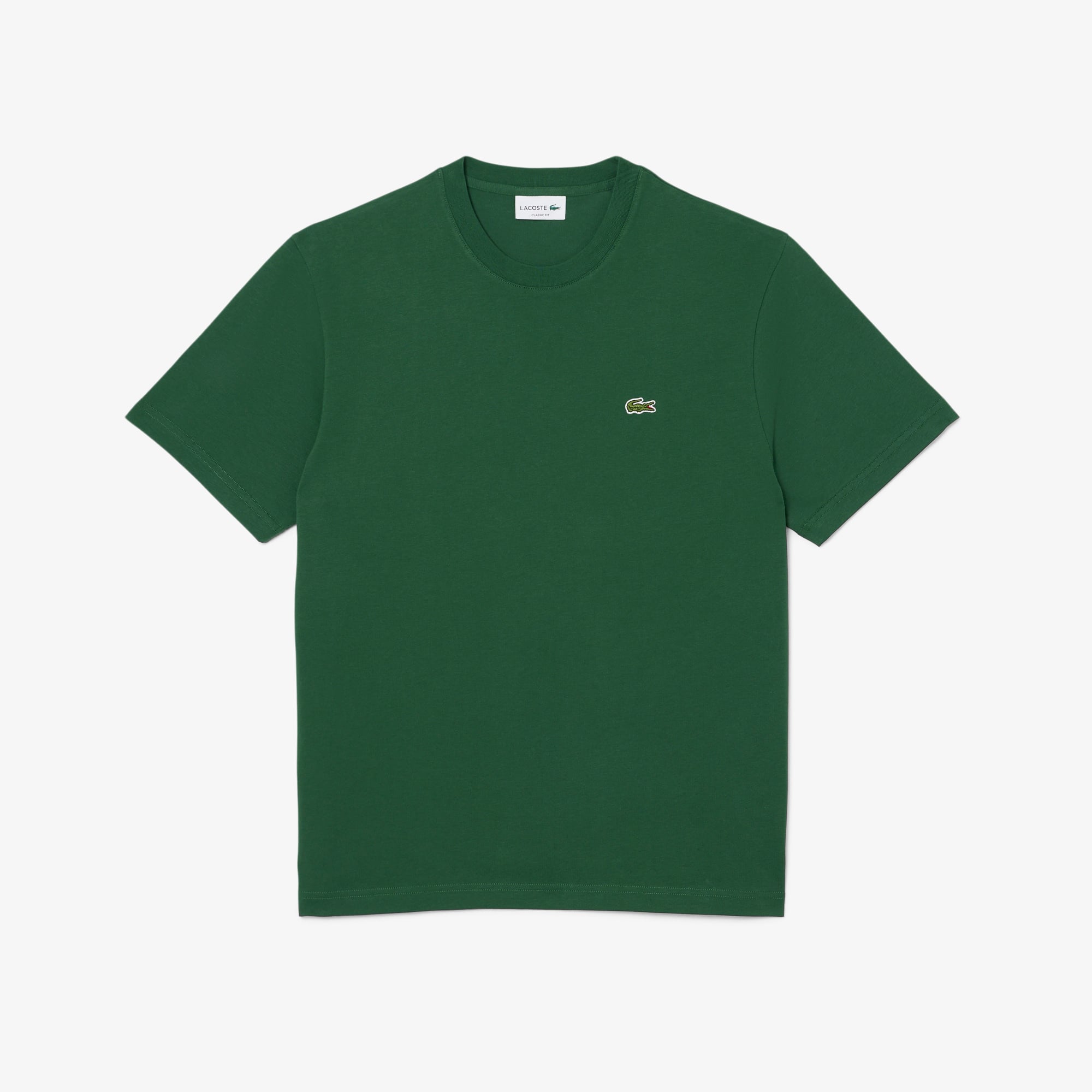Lacoste Erkek Classic Fit Bisiklet Yaka Koyu Yeşil T-Shirt görsel 4