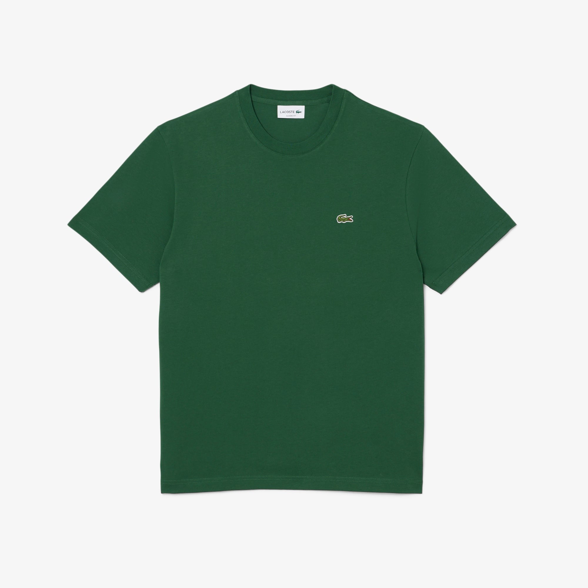 Erkek Classic Fit Bisiklet Yaka Koyu Yeşil T-Shirt