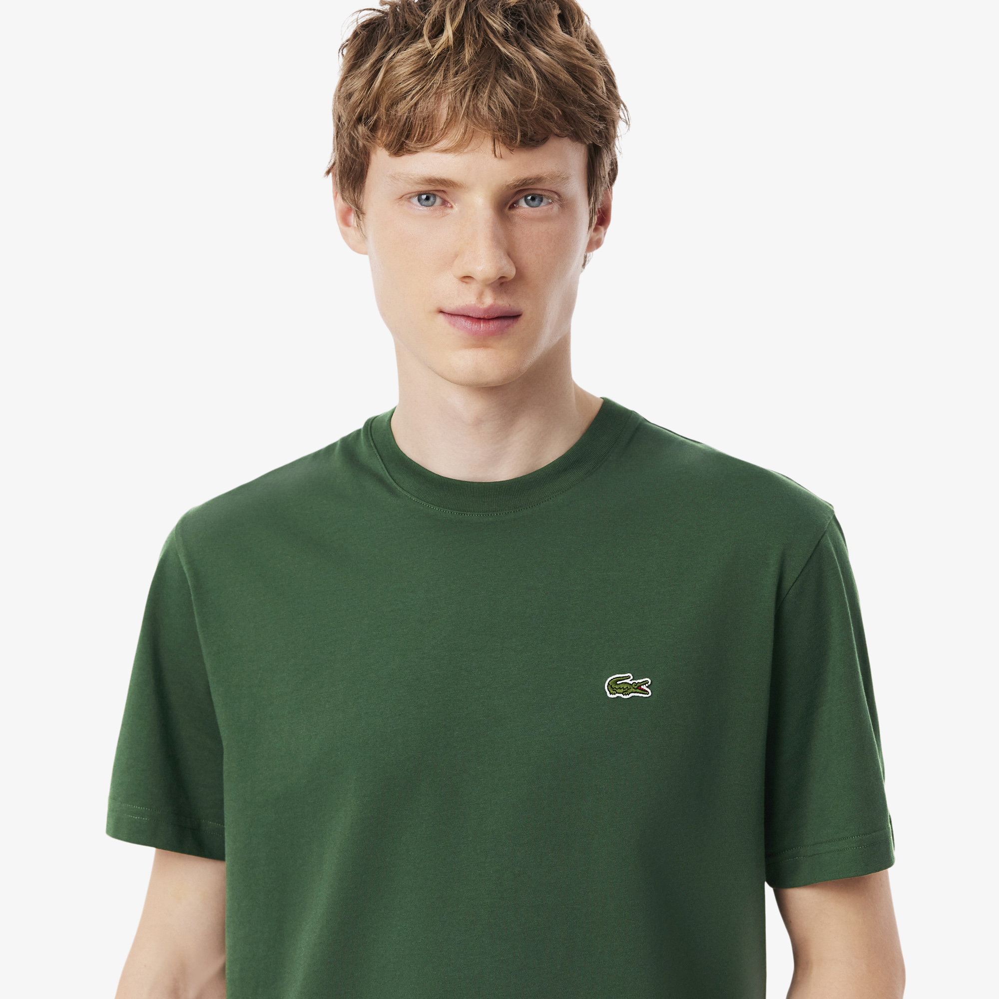 Lacoste Erkek Classic Fit Bisiklet Yaka Koyu Yeşil T-Shirt görsel 2