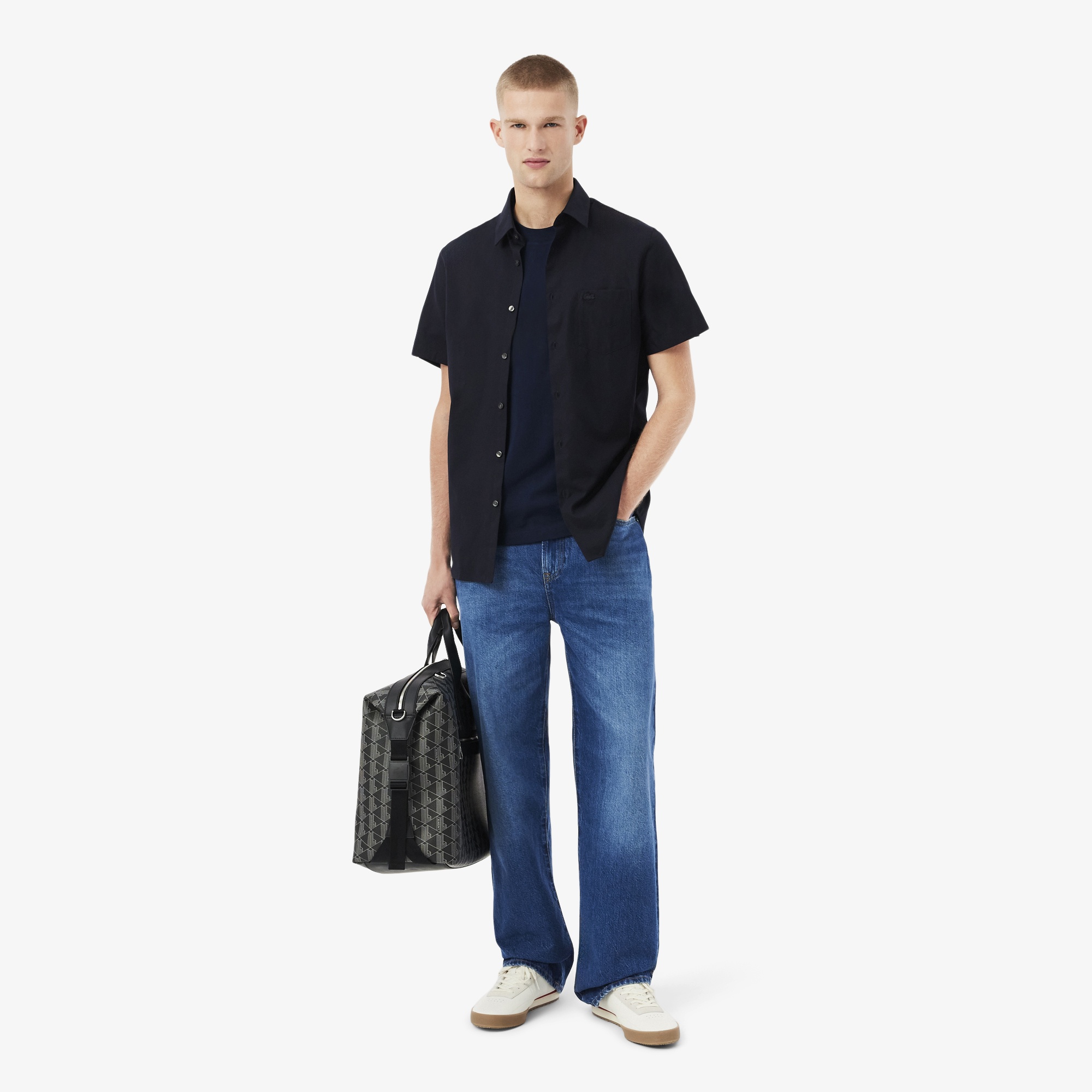 Erkek Classic Fit Bisiklet Yaka Lacivert T-Shirt