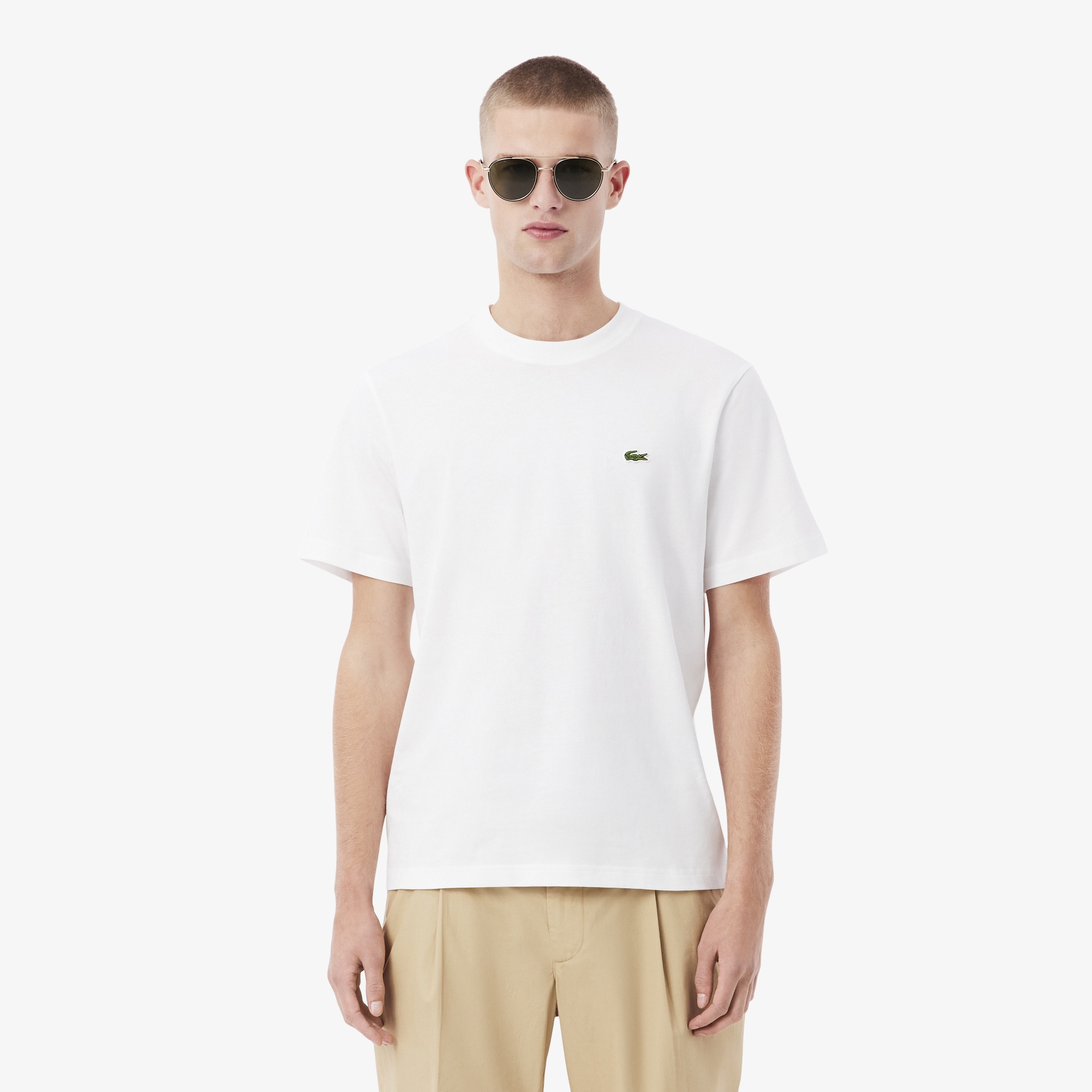 Erkek Classic Fit Bisiklet Yaka Beyaz T-Shirt