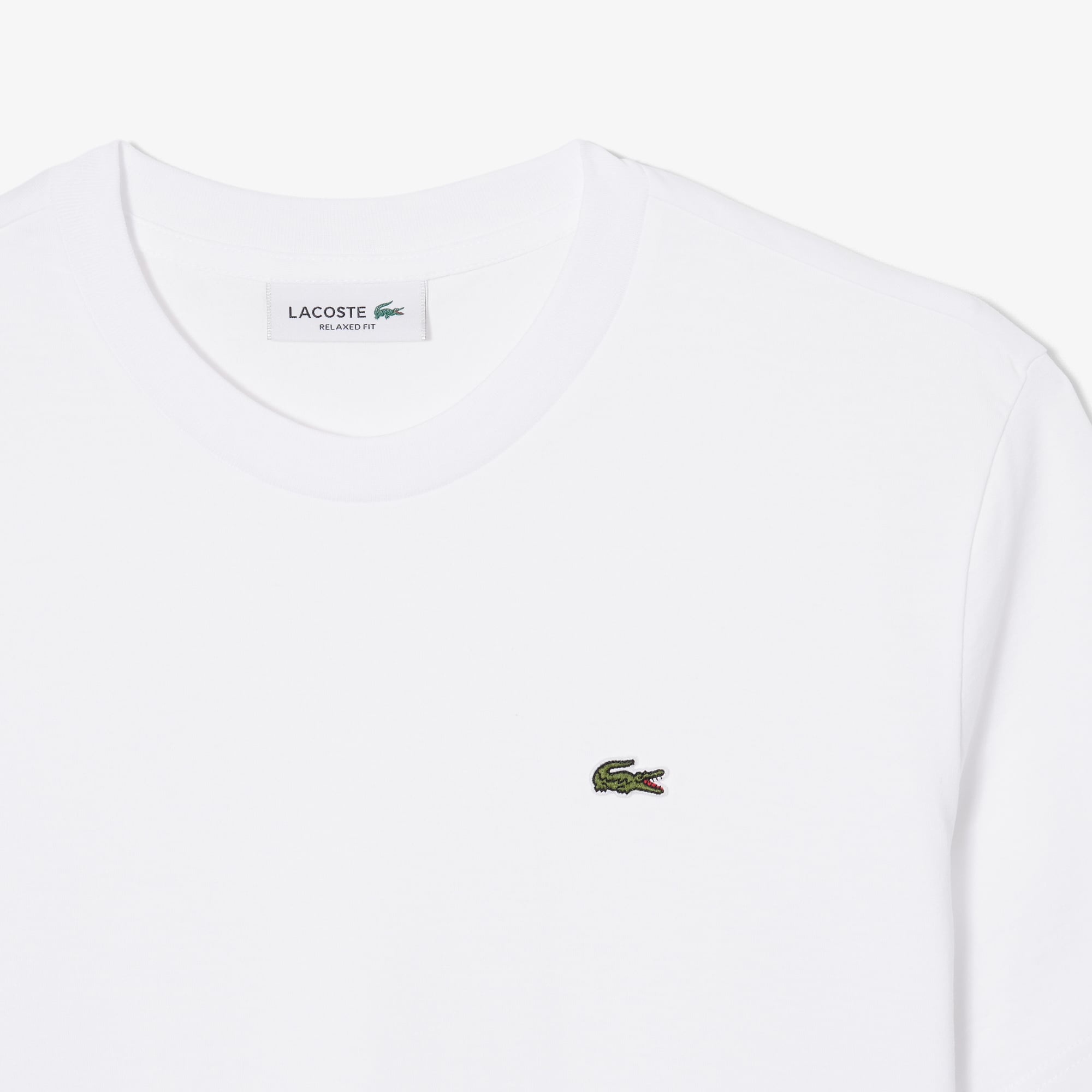 Lacoste Kadın Relaxed Fit Bisiklet Yaka Beyaz T-Shirt görsel 5