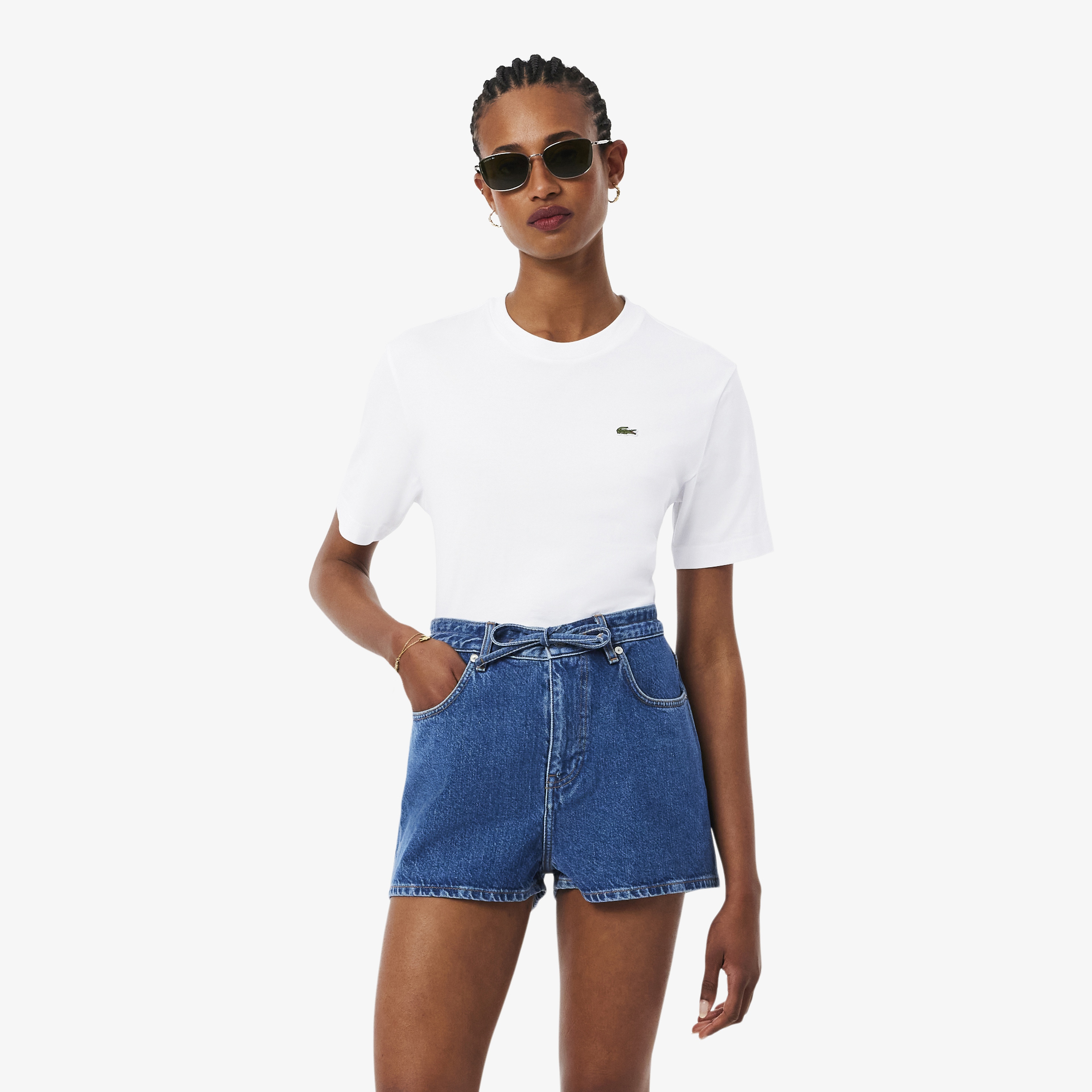 Kadın Relaxed Fit Bisiklet Yaka Beyaz T-Shirt