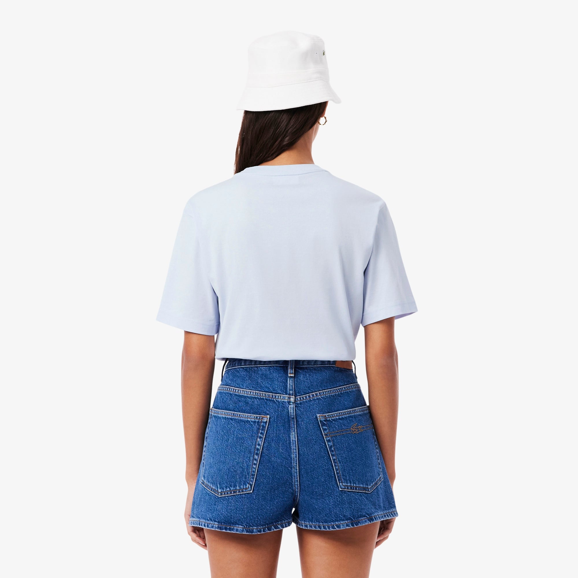 Kadın Relaxed Fit Bisiklet Yaka Mavi T-Shirt