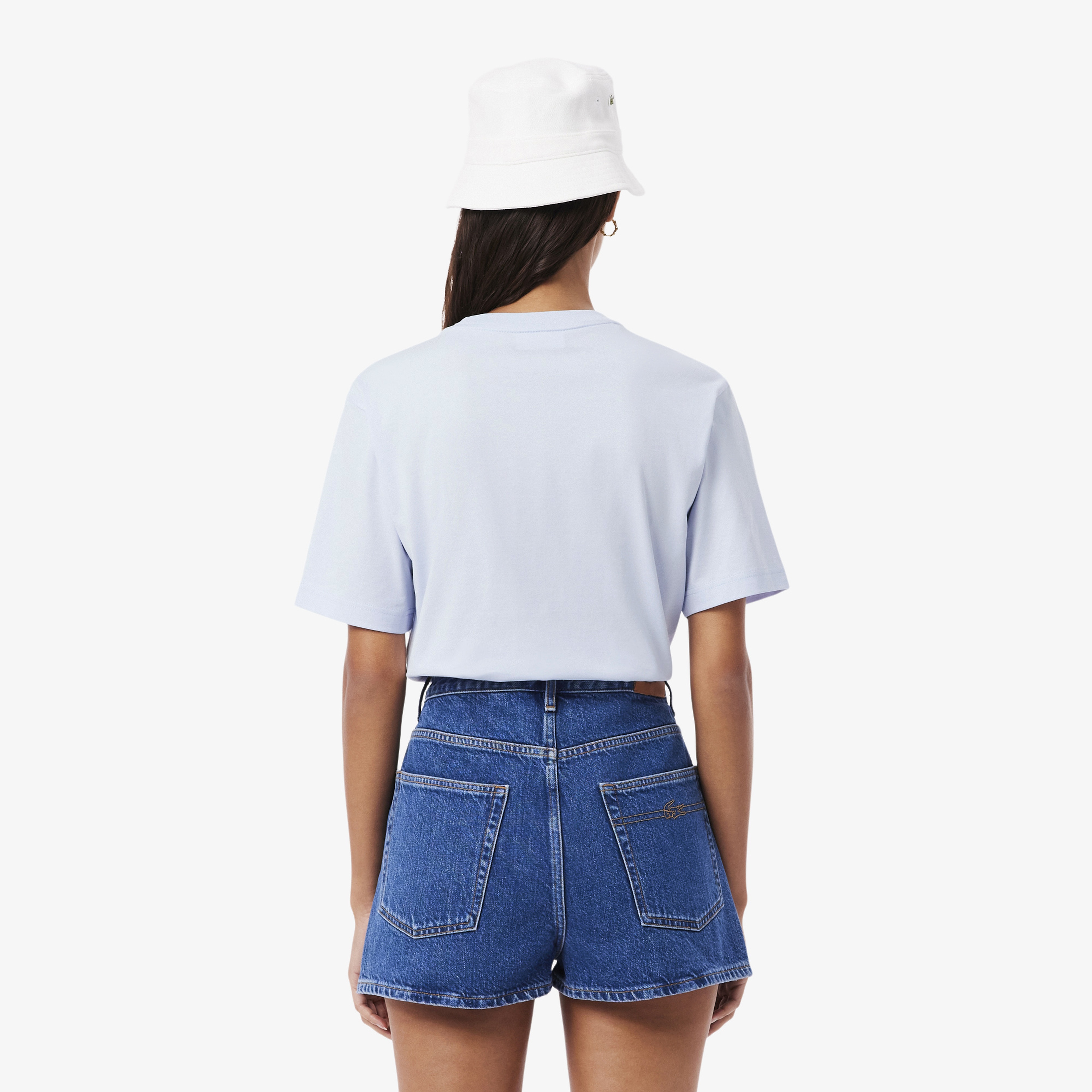 Kadın Relaxed Fit Bisiklet Yaka Mavi T-Shirt