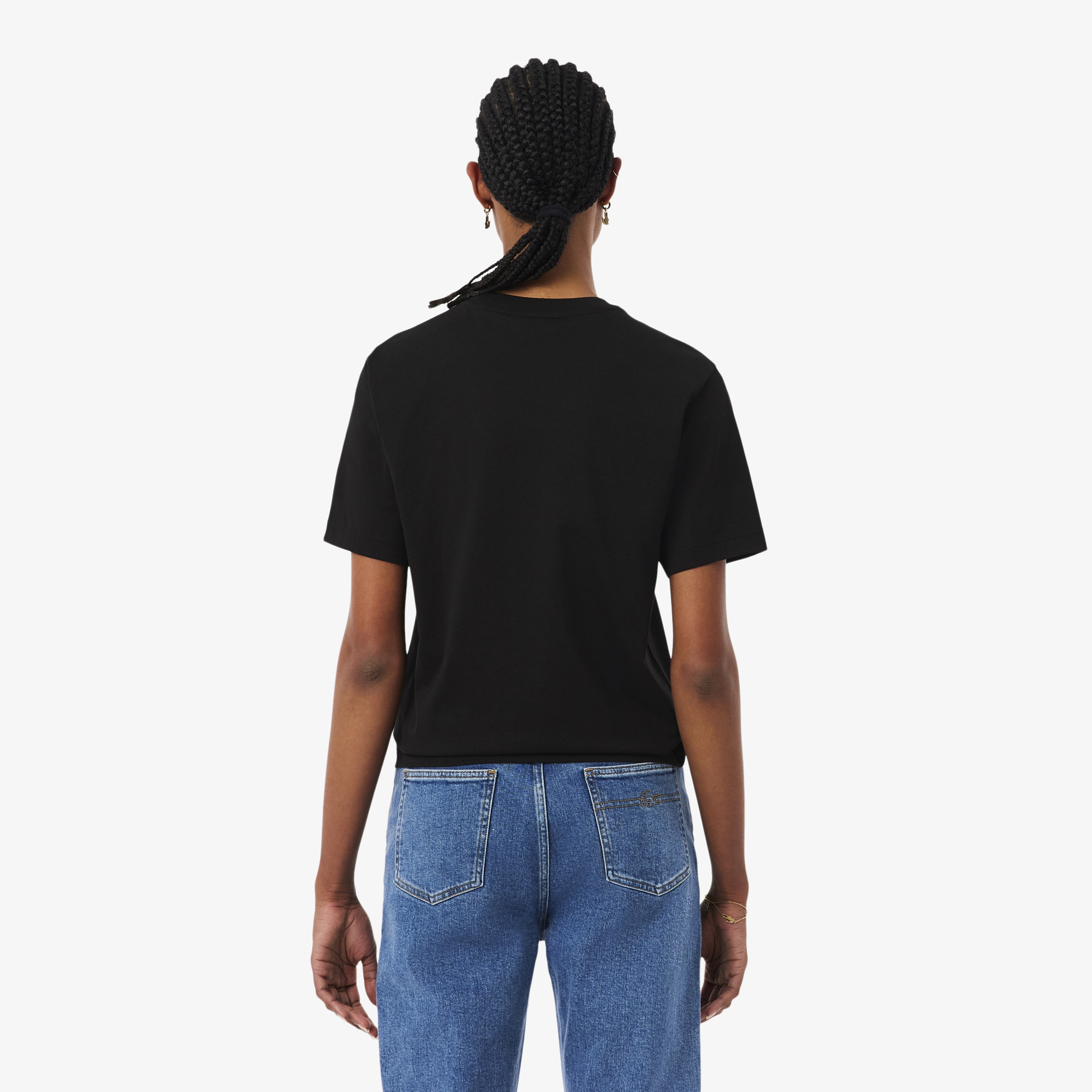 Kadın Relaxed Fit Bisiklet Yaka Siyah T-Shirt