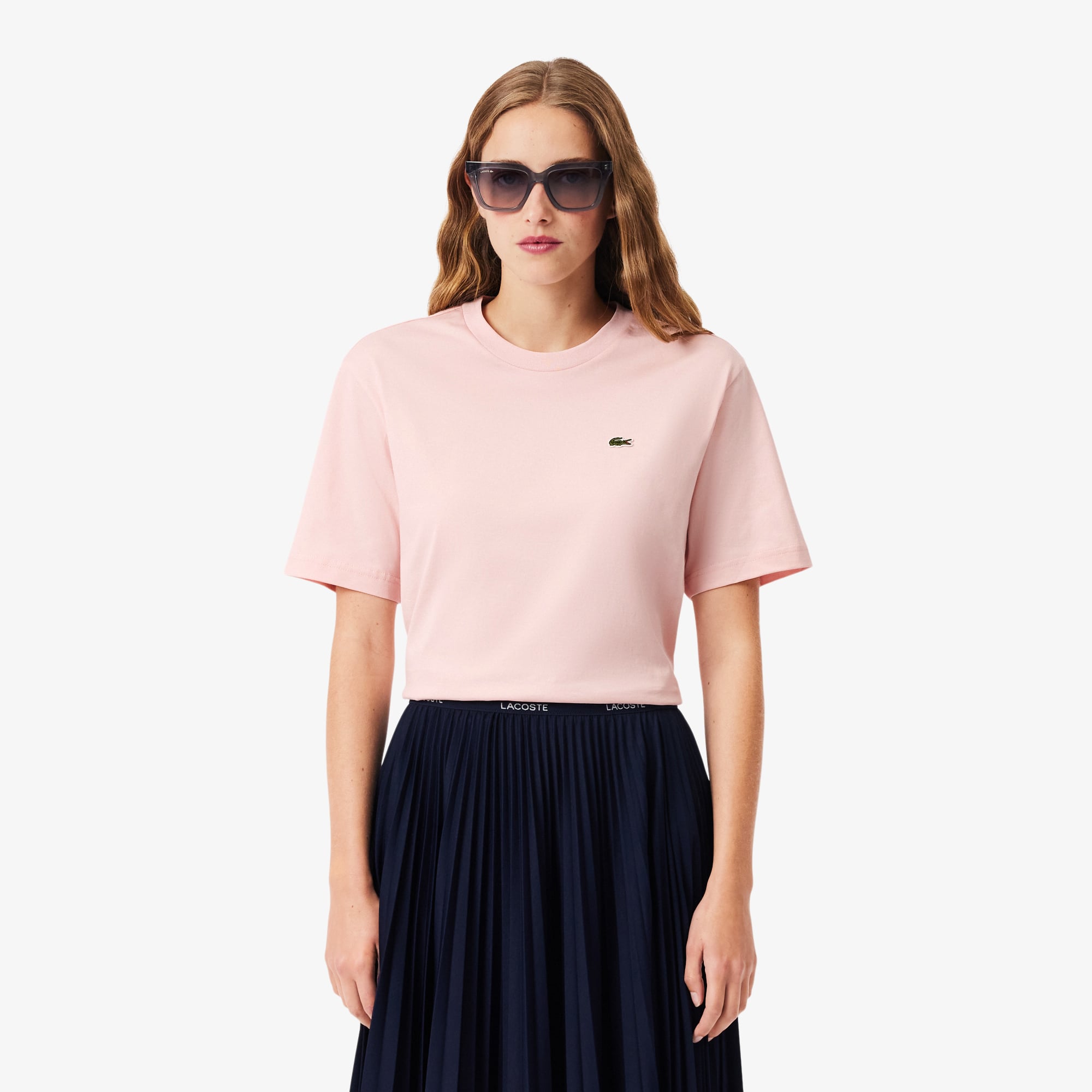 Kadın Relaxed Fit Bisiklet Yaka Pembe T-Shirt TF7215.ADY | Lacoste