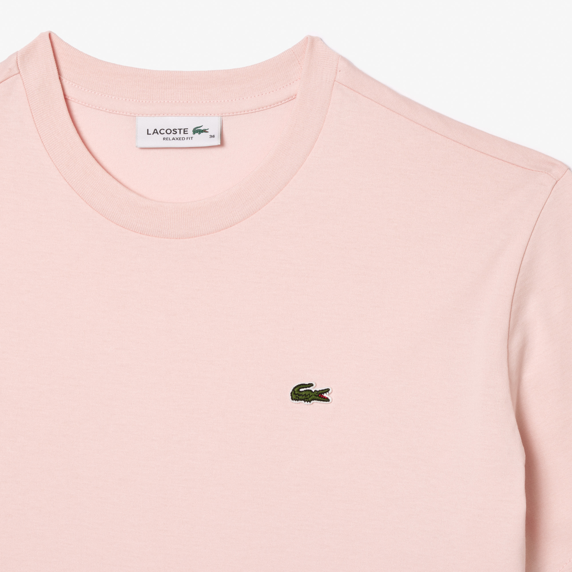 Lacoste Kadın Relaxed Fit Bisiklet Yaka Pembe T-Shirt görsel 5