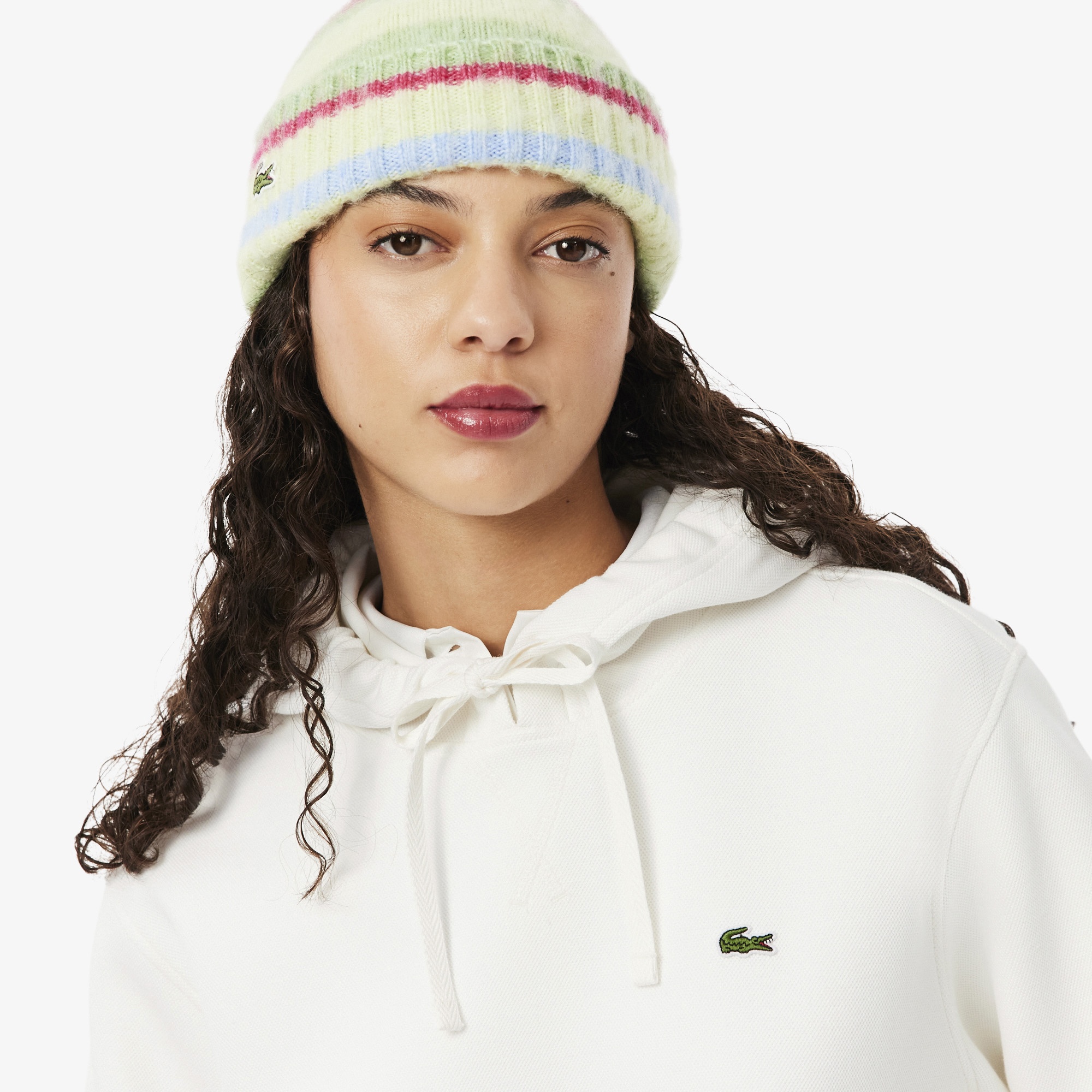Kadın Relaxed Fit Kapüşonlu Beyaz Sweatshirt