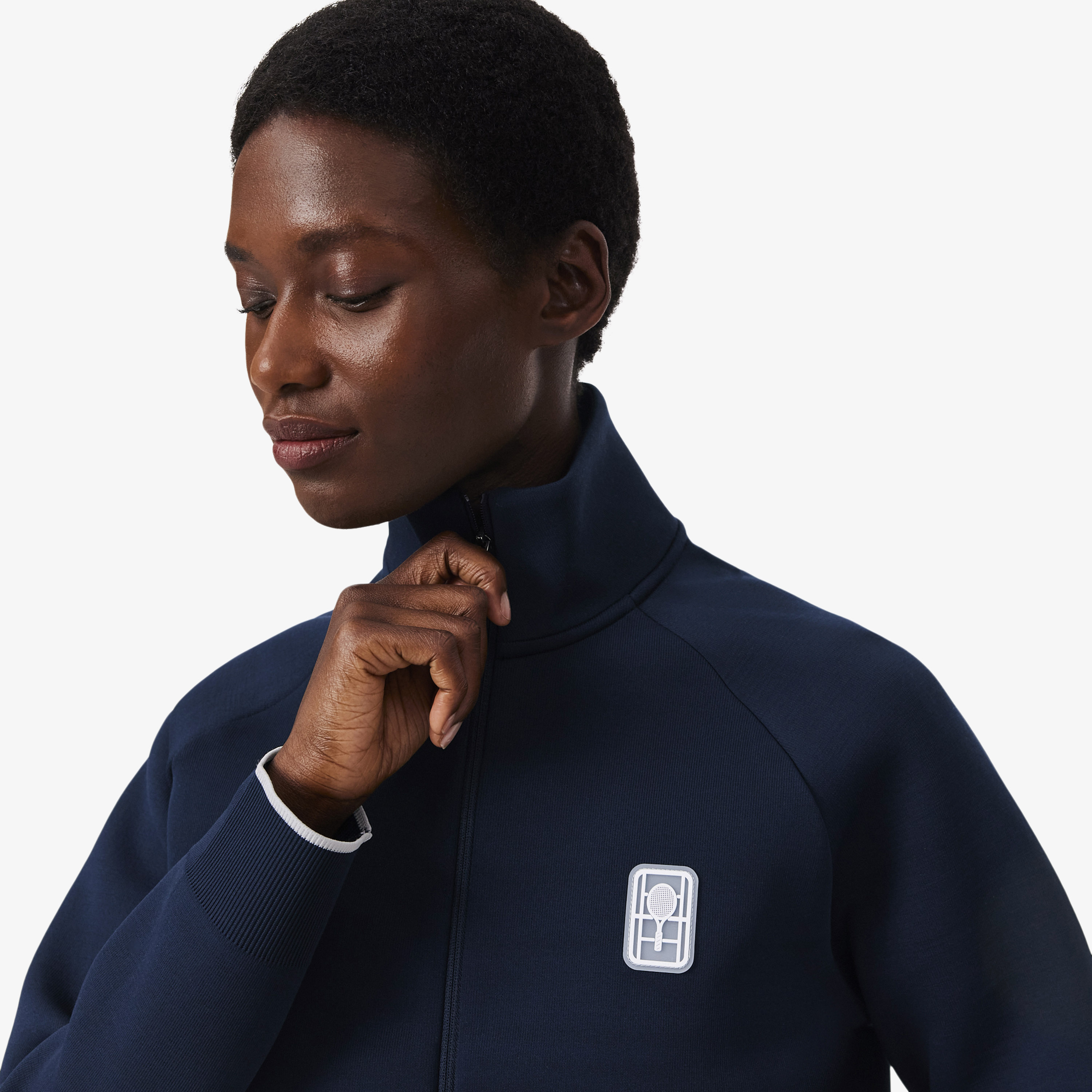 Lacoste Kadın Relaxed Fit Fermuarlı Lacivert Sweatshirt görsel 2