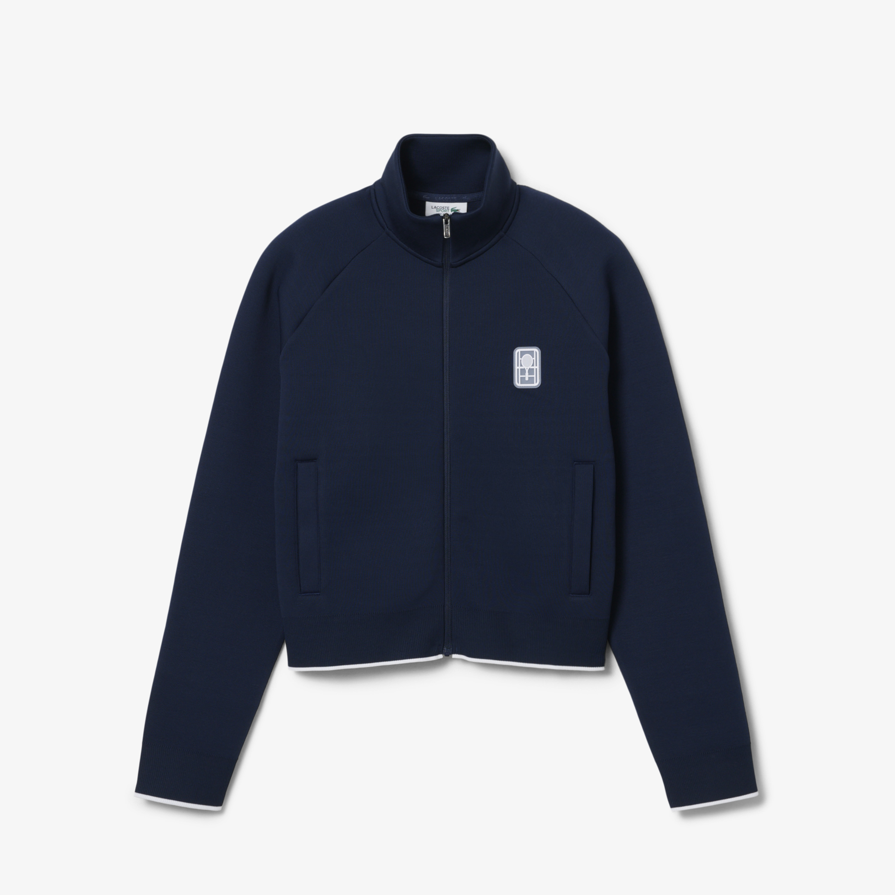 Lacoste Kadın Relaxed Fit Fermuarlı Lacivert Sweatshirt görsel 4