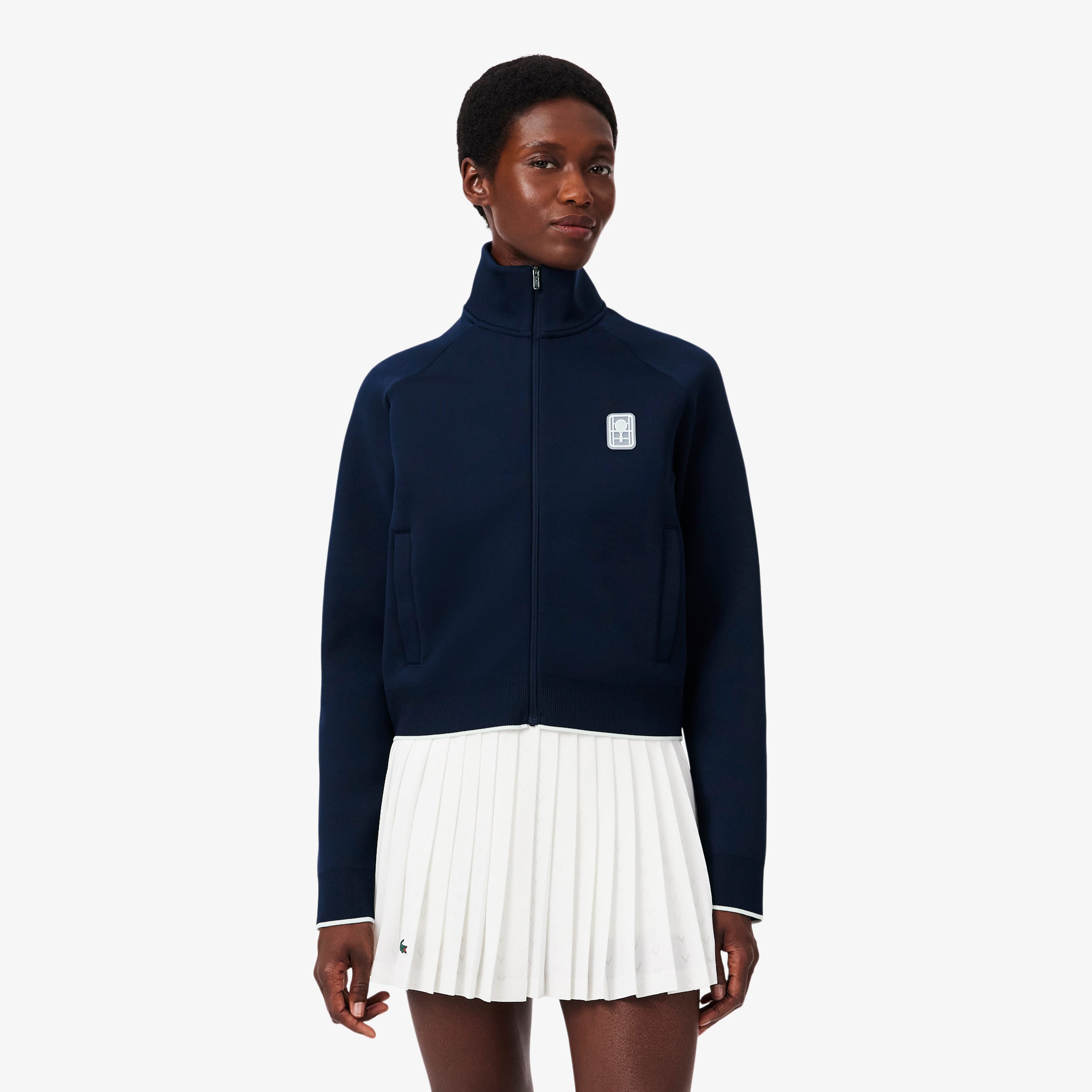 Lacoste Kadın Relaxed Fit Fermuarlı Lacivert Sweatshirt