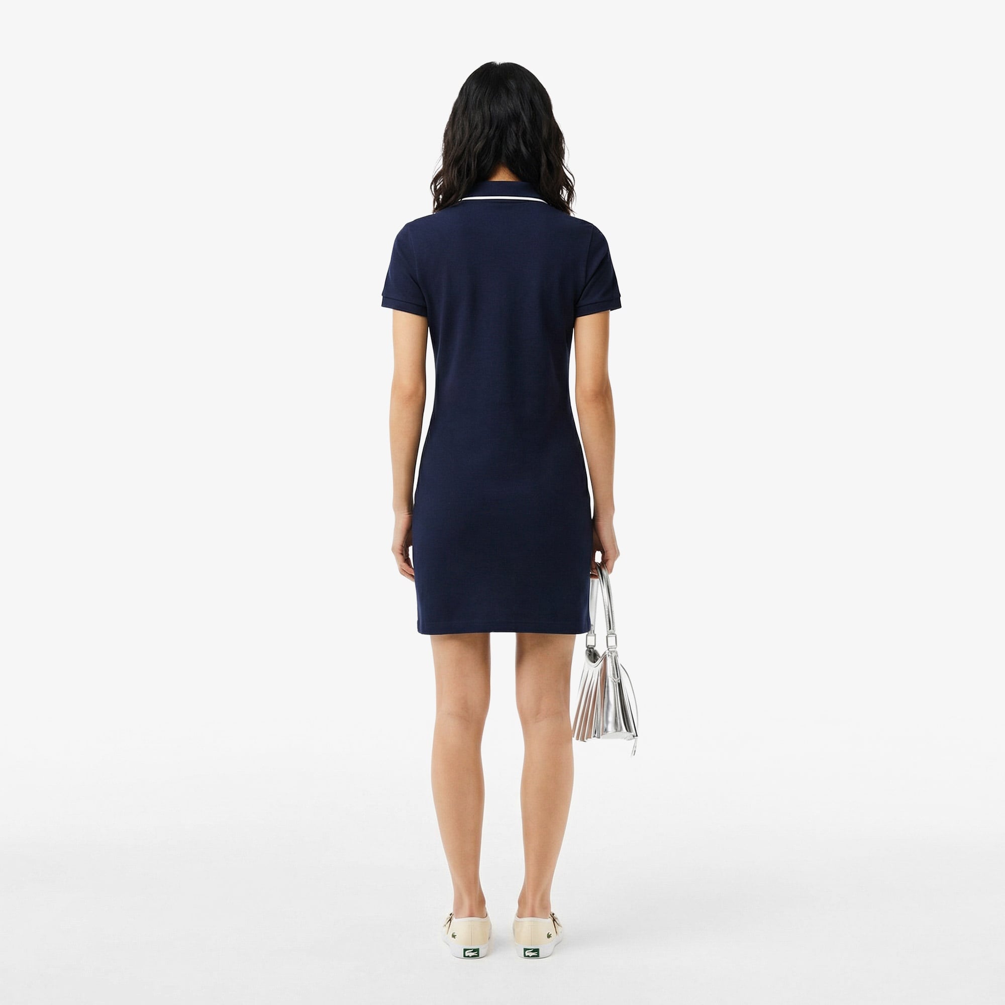 Kadın Classic Fit Kısa Kollu Polo Yaka Lacivert Elbise