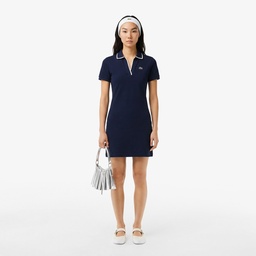 Kadın Classic Fit Kısa Kollu Polo Yaka Lacivert Elbise Lacivert