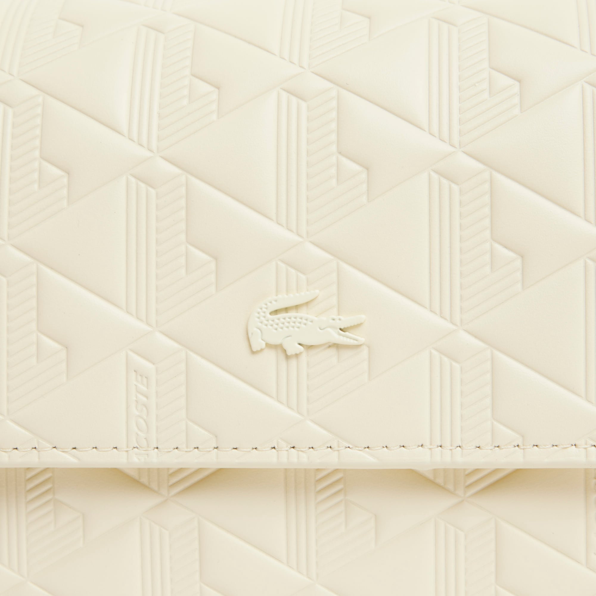 Lacoste Maheki Kadın Monogram Deri Krem Omuz Çantası görsel 6