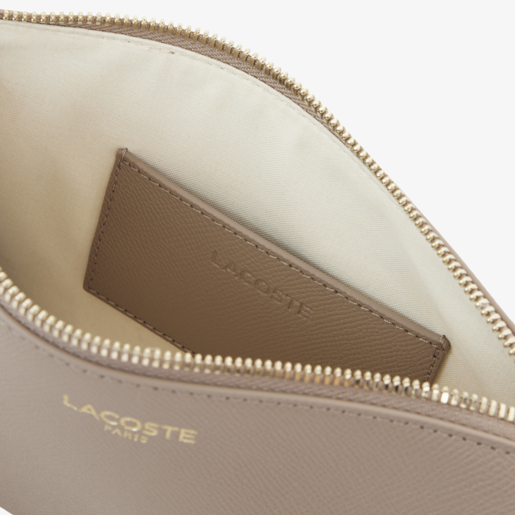 Lacoste Small Champs-Élysées Kadın Deri Bej Omuz Çantası görsel 5