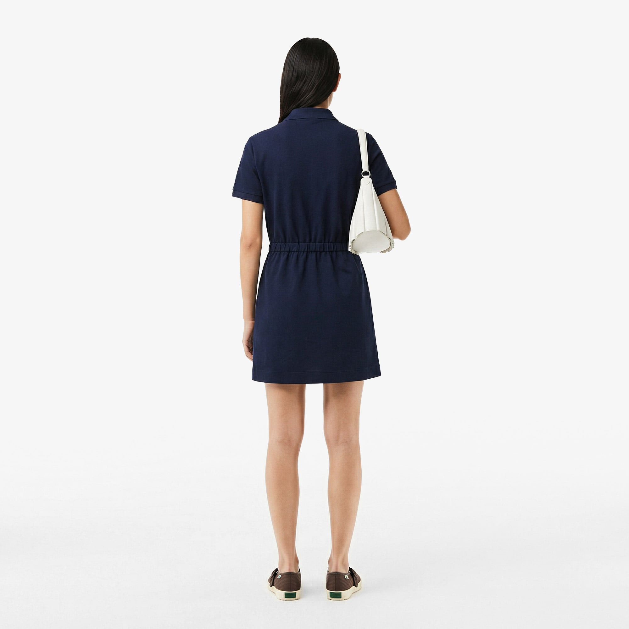 Lacoste Kadın Flare Fit Kısa Kollu Polo Yaka Lacivert Elbise görsel 2