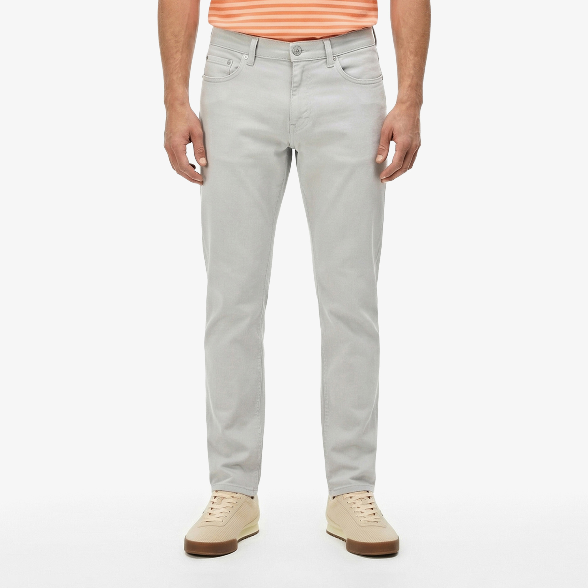 Erkek Slim Fit Gri Jean Pantolon