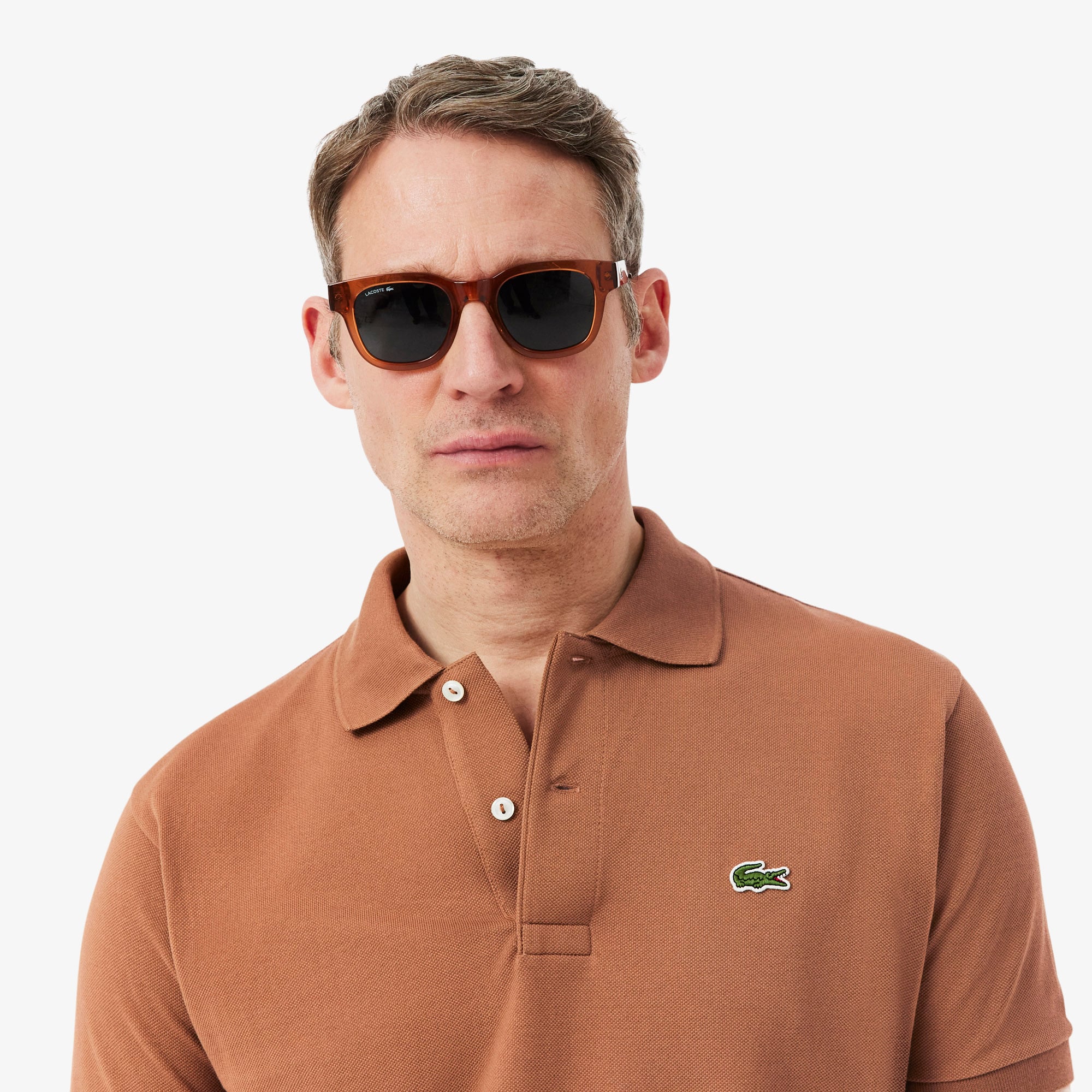 Lacoste L.12.12 Erkek Classic Fit Kahverengi Polo görsel 2