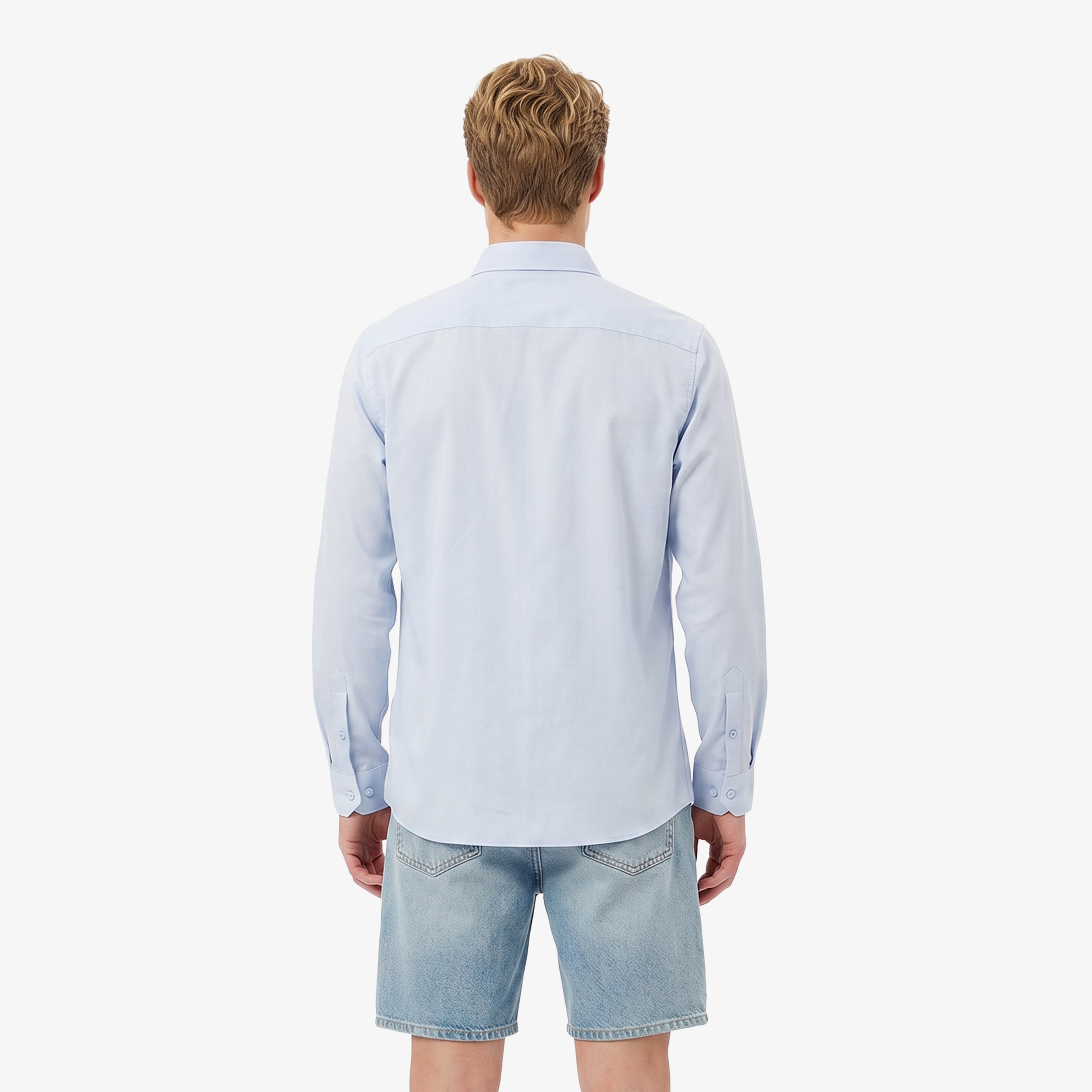 Erkek Slim Fit Açık Mavi Gömlek