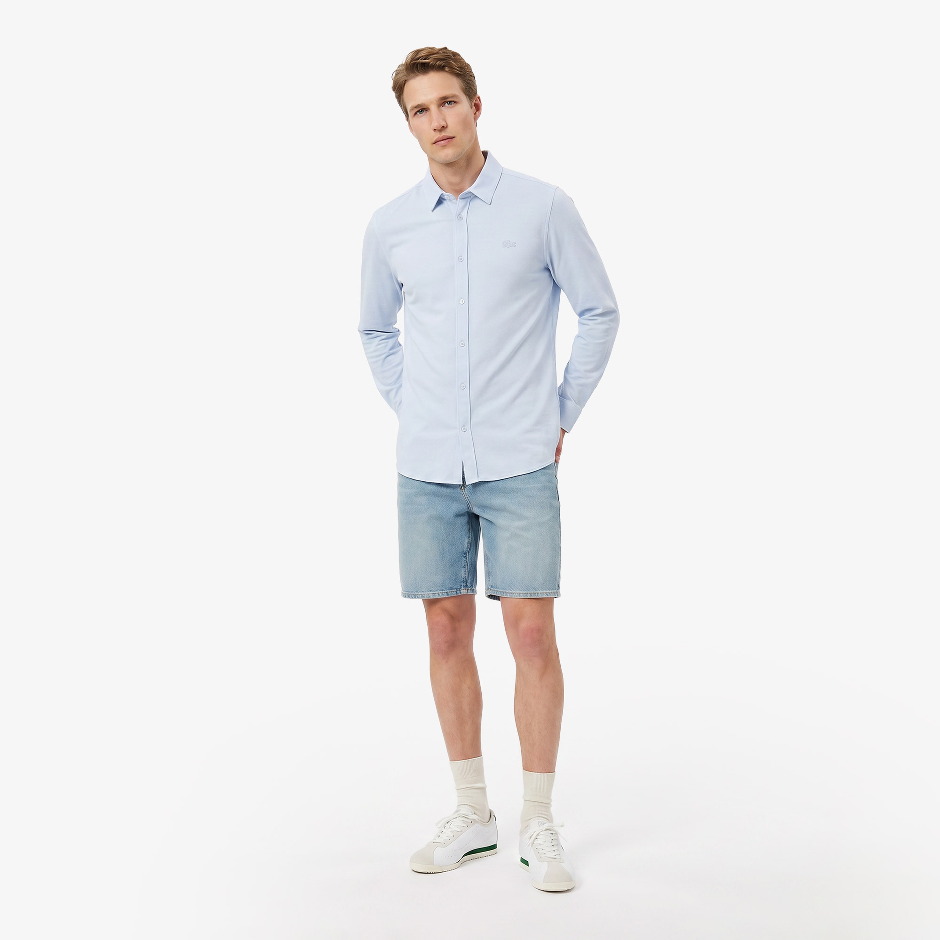 Erkek Slim Fit Açık Mavi Gömlek