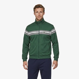 Erkek Regular Fit Fermuarlı Renk Bloklu Yeşil Sweatshirt Yeşil