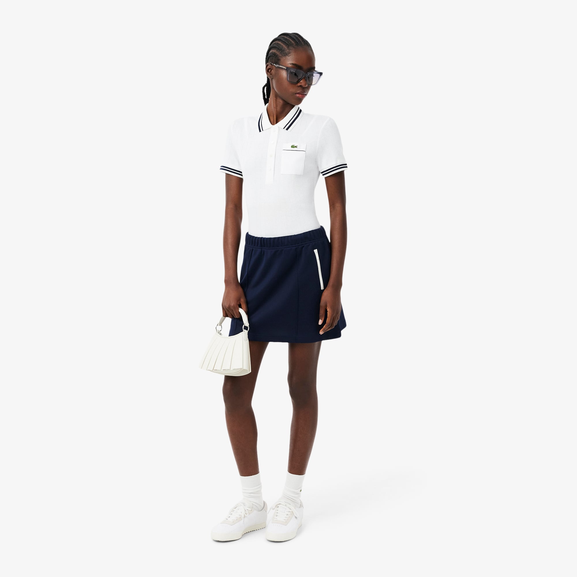 Lacoste Kadın Slim Fit Beyaz Polo görsel 6