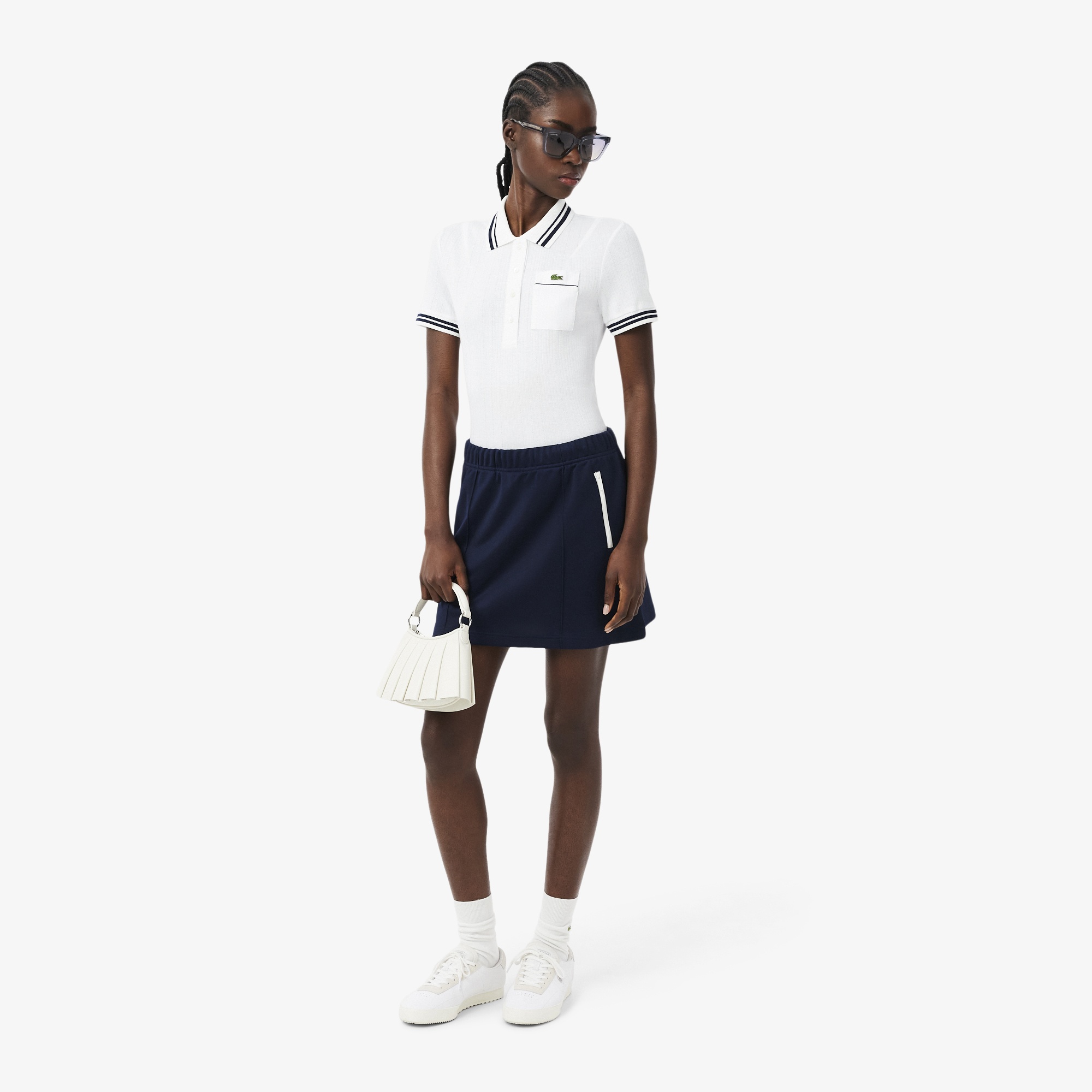 Kadın Slim Fit Beyaz Polo