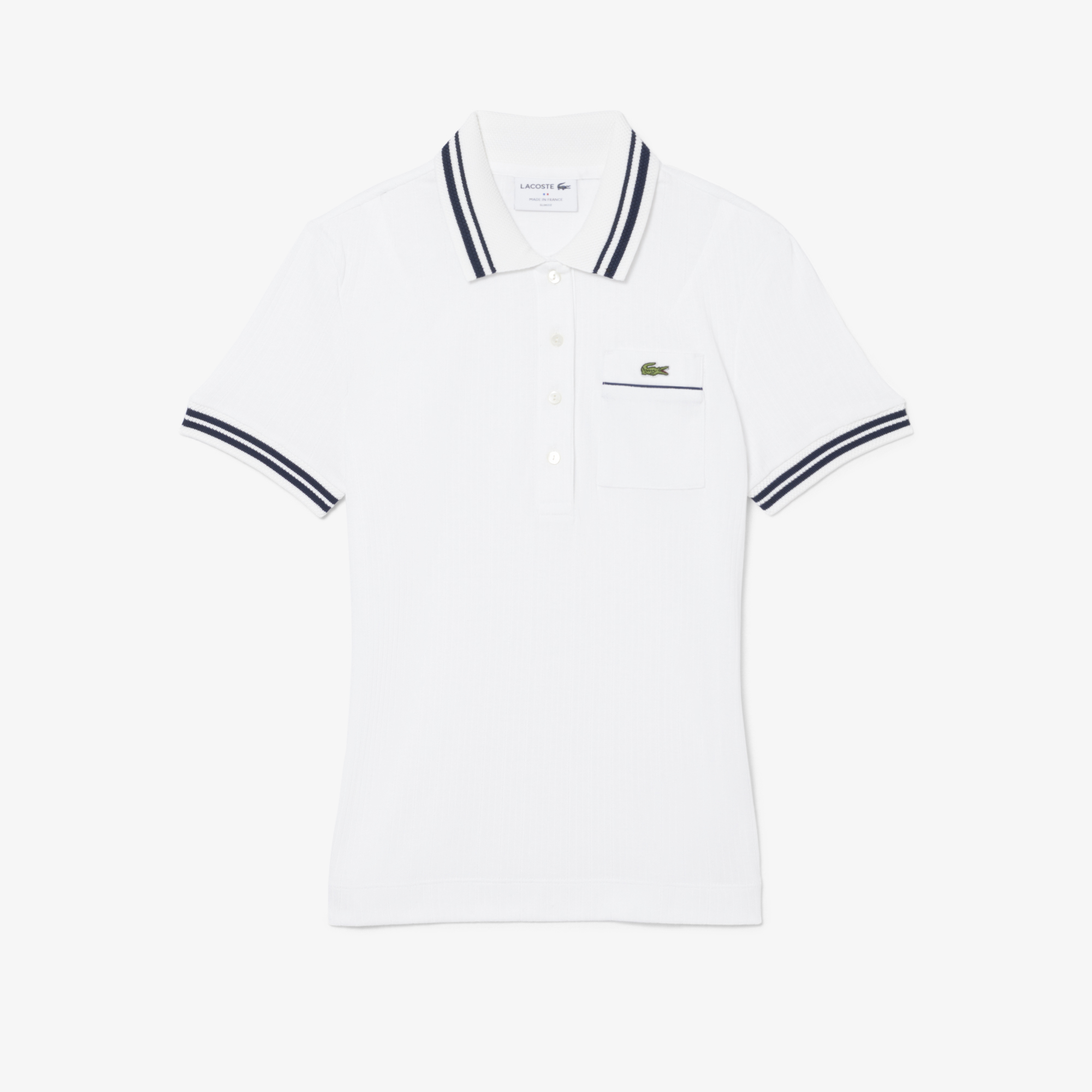 Lacoste Kadın Slim Fit Beyaz Polo görsel 4