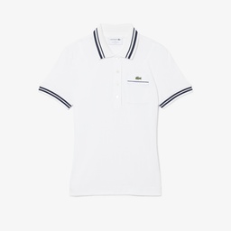Kadın Slim Fit Beyaz Polo Beyaz