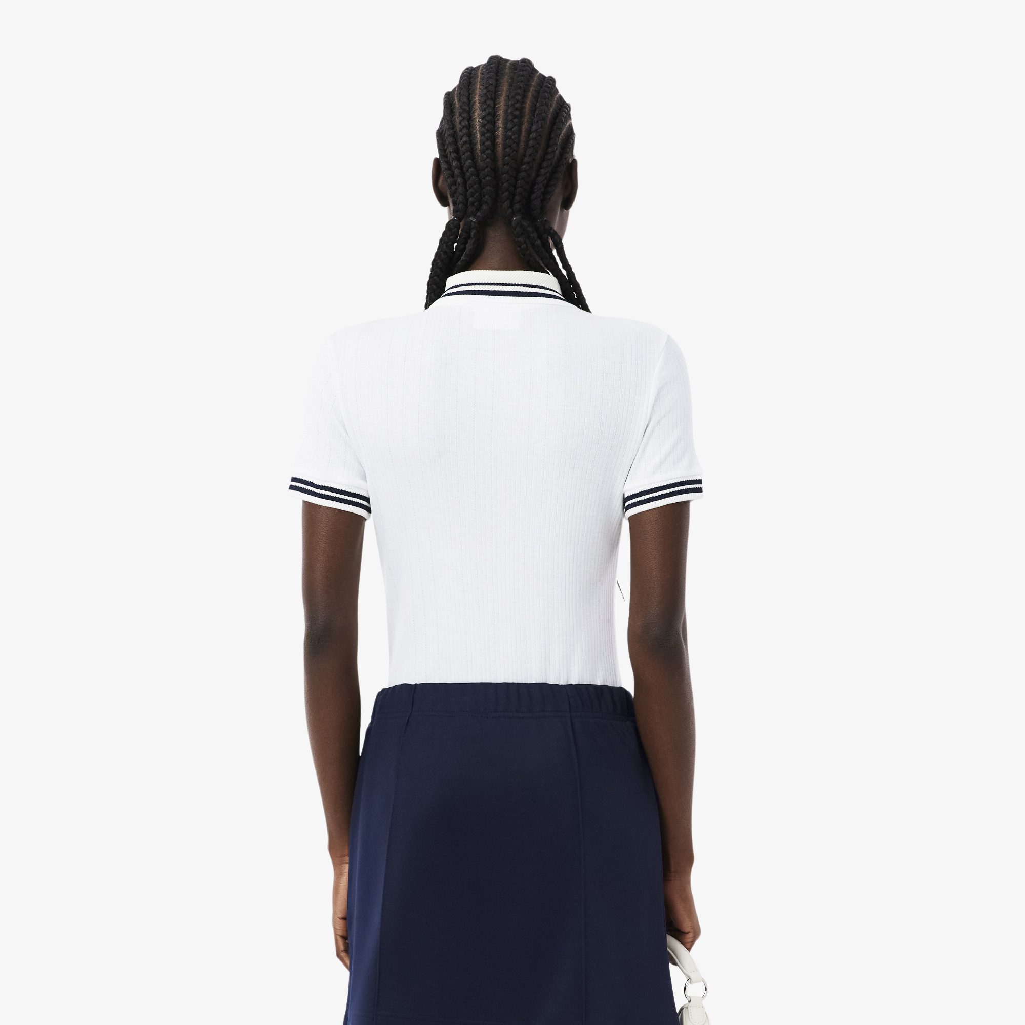 Lacoste Kadın Slim Fit Beyaz Polo görsel 3