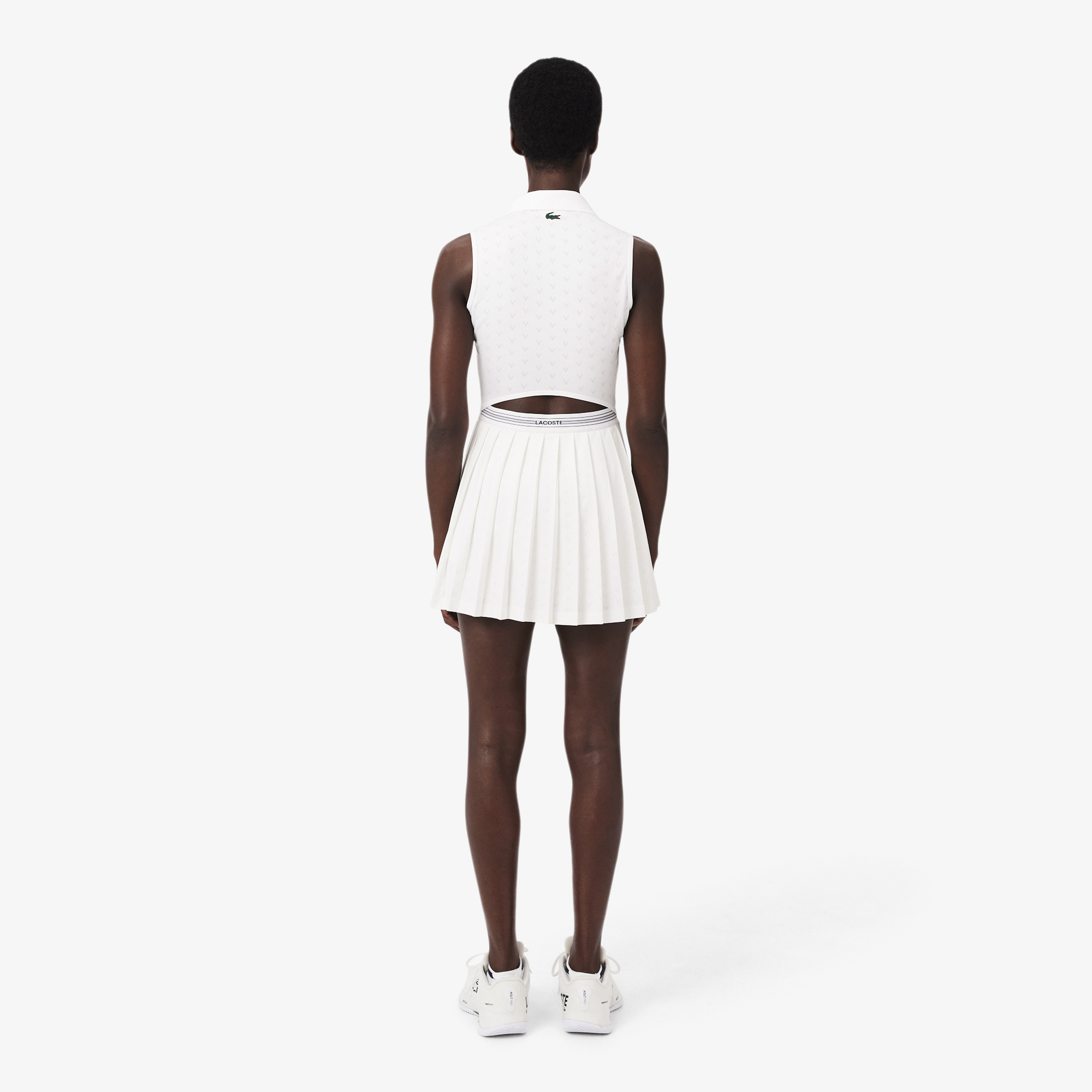 SPORT Kadın Slim Fit Kolsuz Polo Yaka Beyaz Elbise