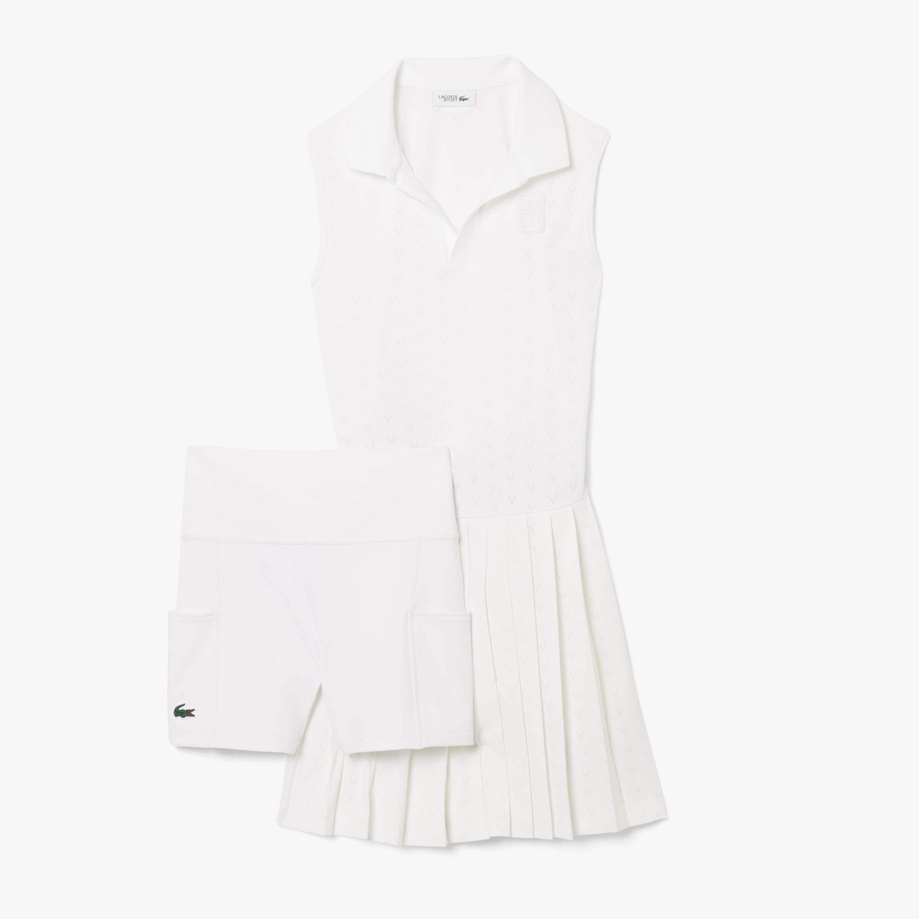 SPORT Kadın Slim Fit Kolsuz Polo Yaka Beyaz Elbise