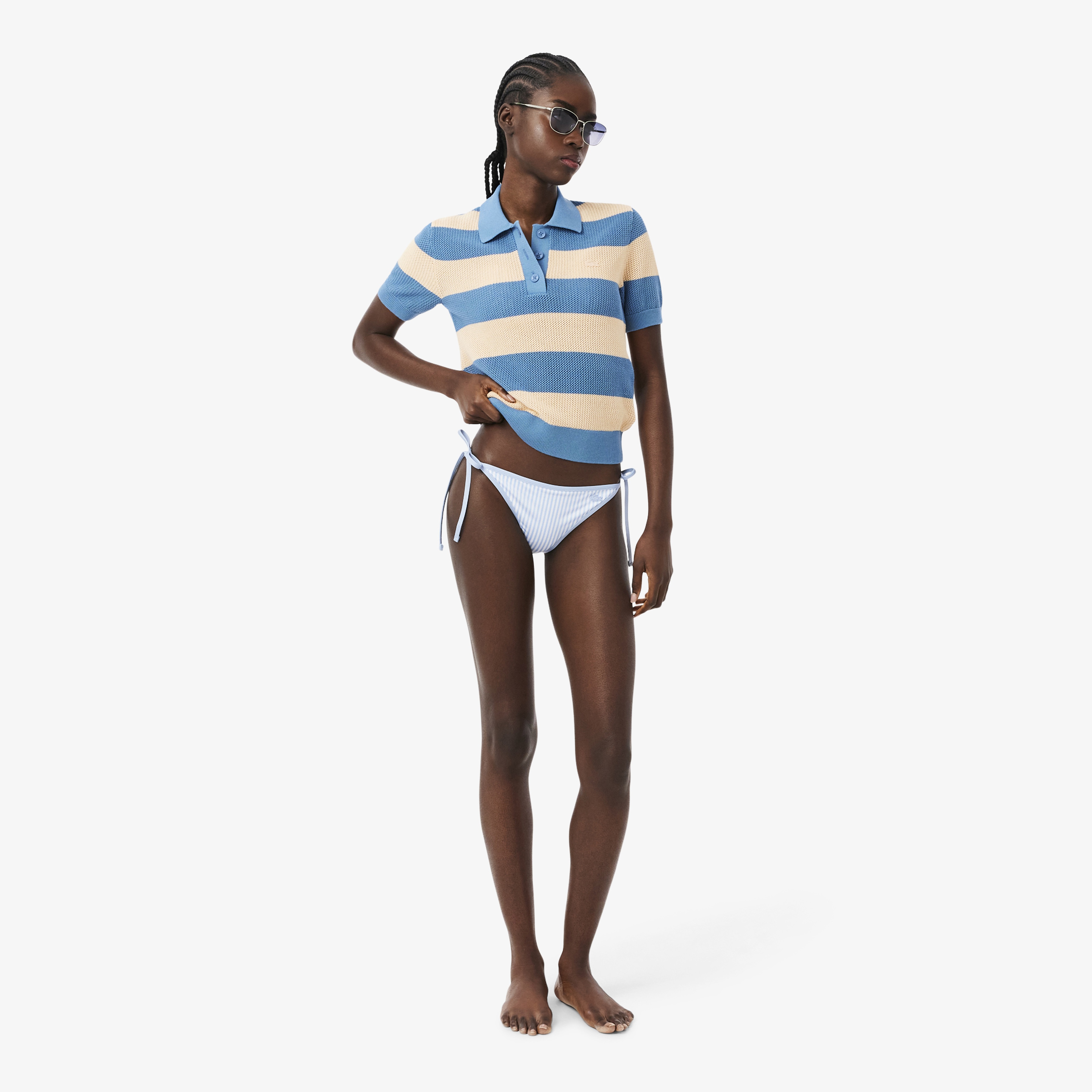Kadın Çizgili Mavi Bikini Altı