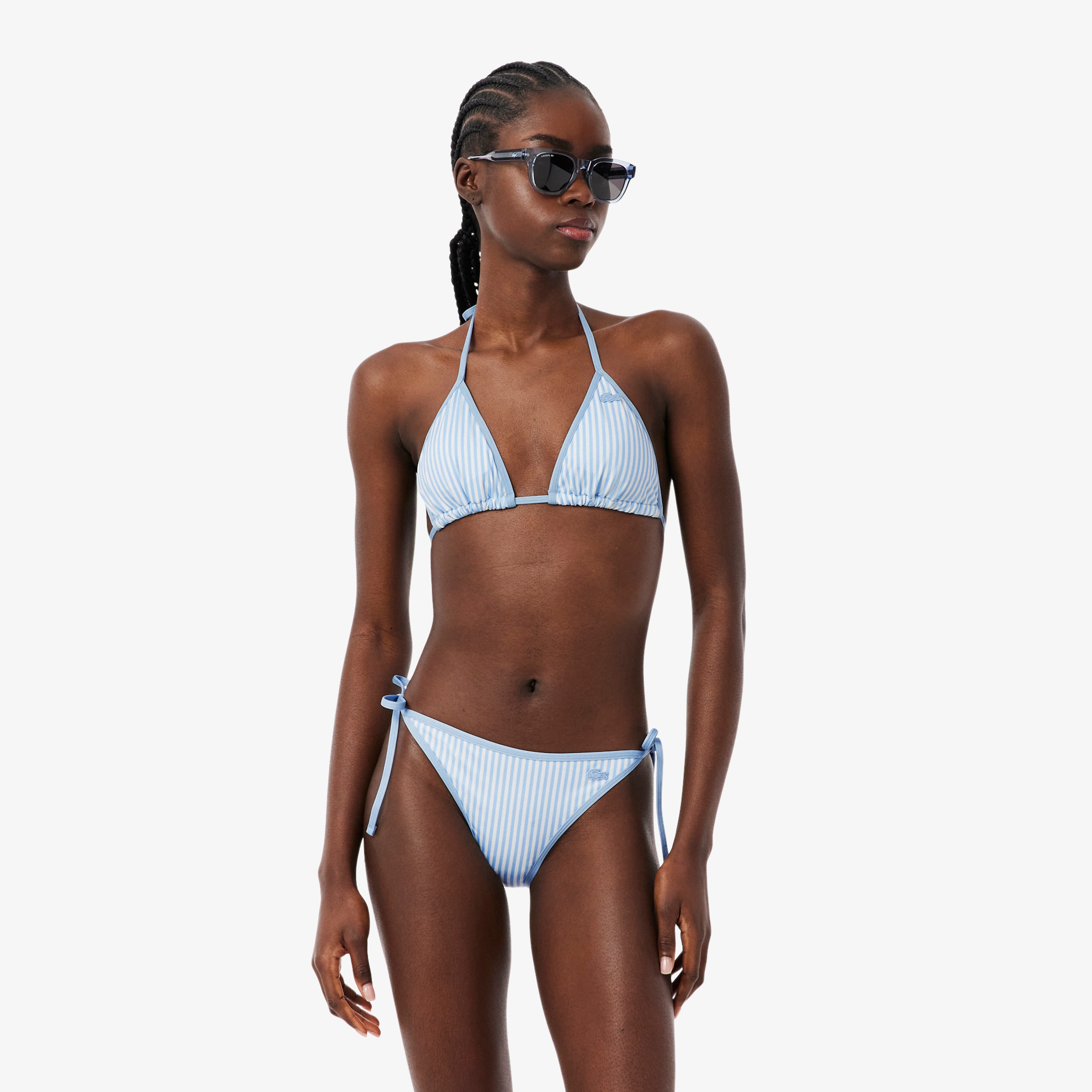 Lacoste Kadın Çizgili Mavi Bikini Üstü