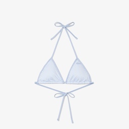 Kadın Çizgili Mavi Bikini Üstü Mavi