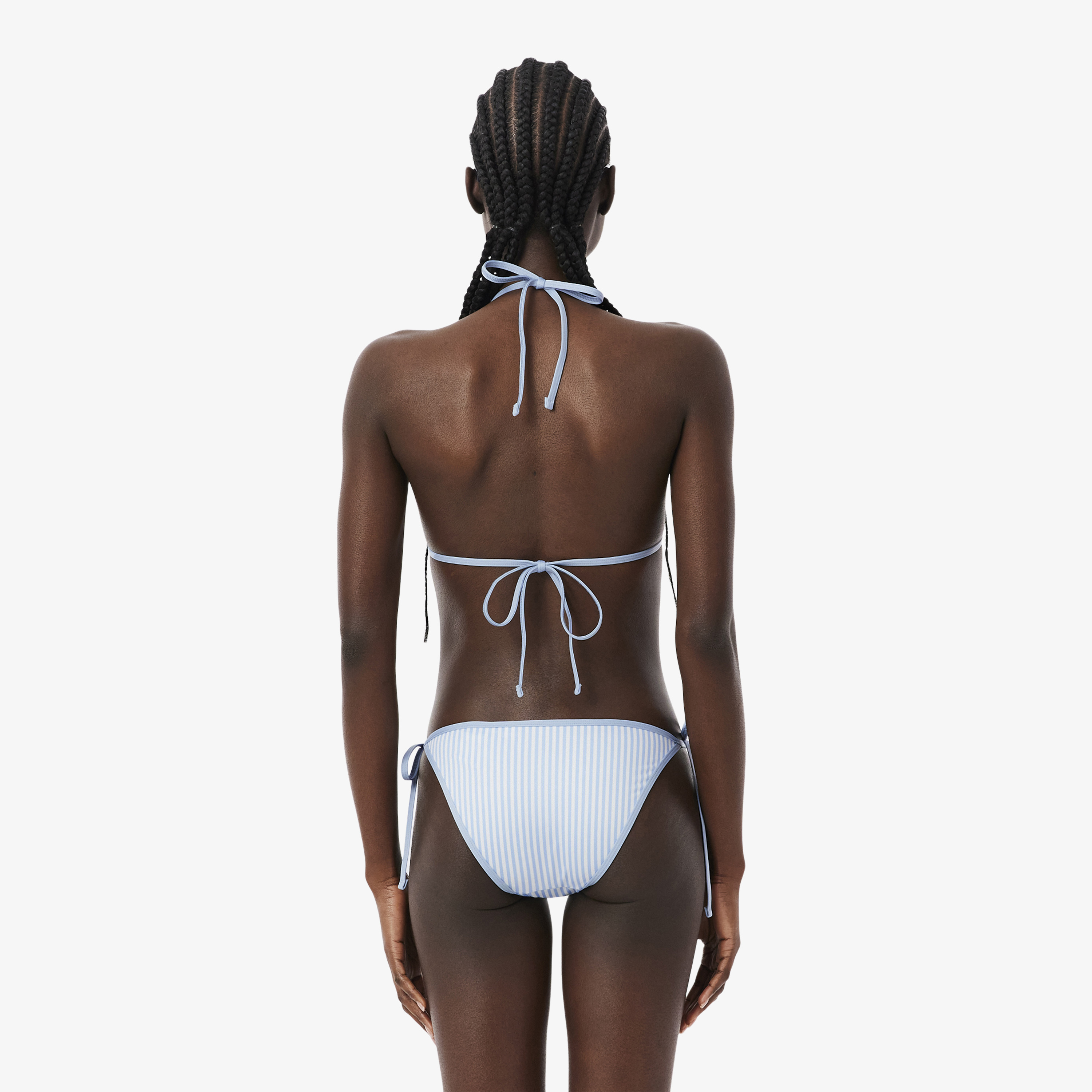Lacoste Kadın Çizgili Mavi Bikini Üstü görsel 3